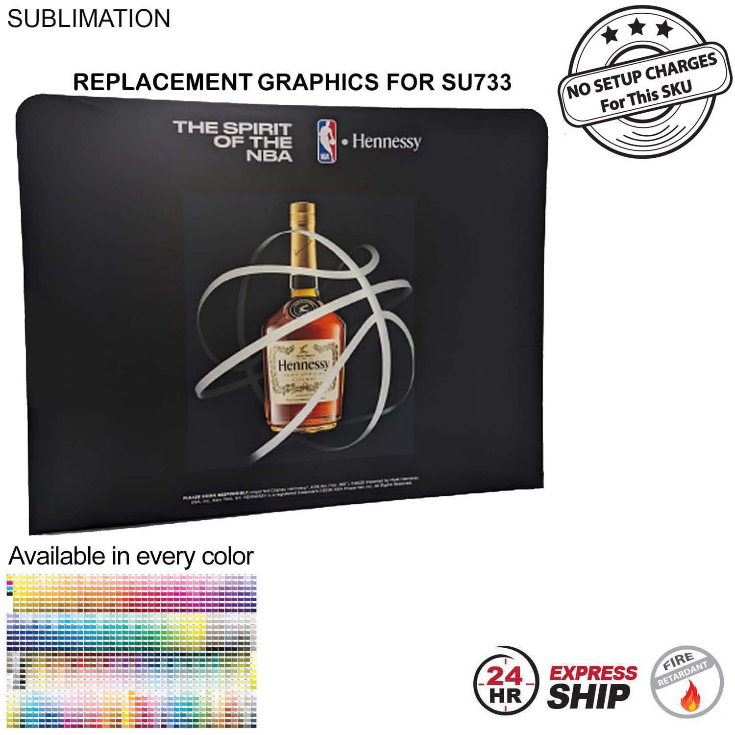 24 Hr Express - Replacement Graphics Double Sided 8'W x 8'H EuroFit Tension Fabric Slip on cover 2