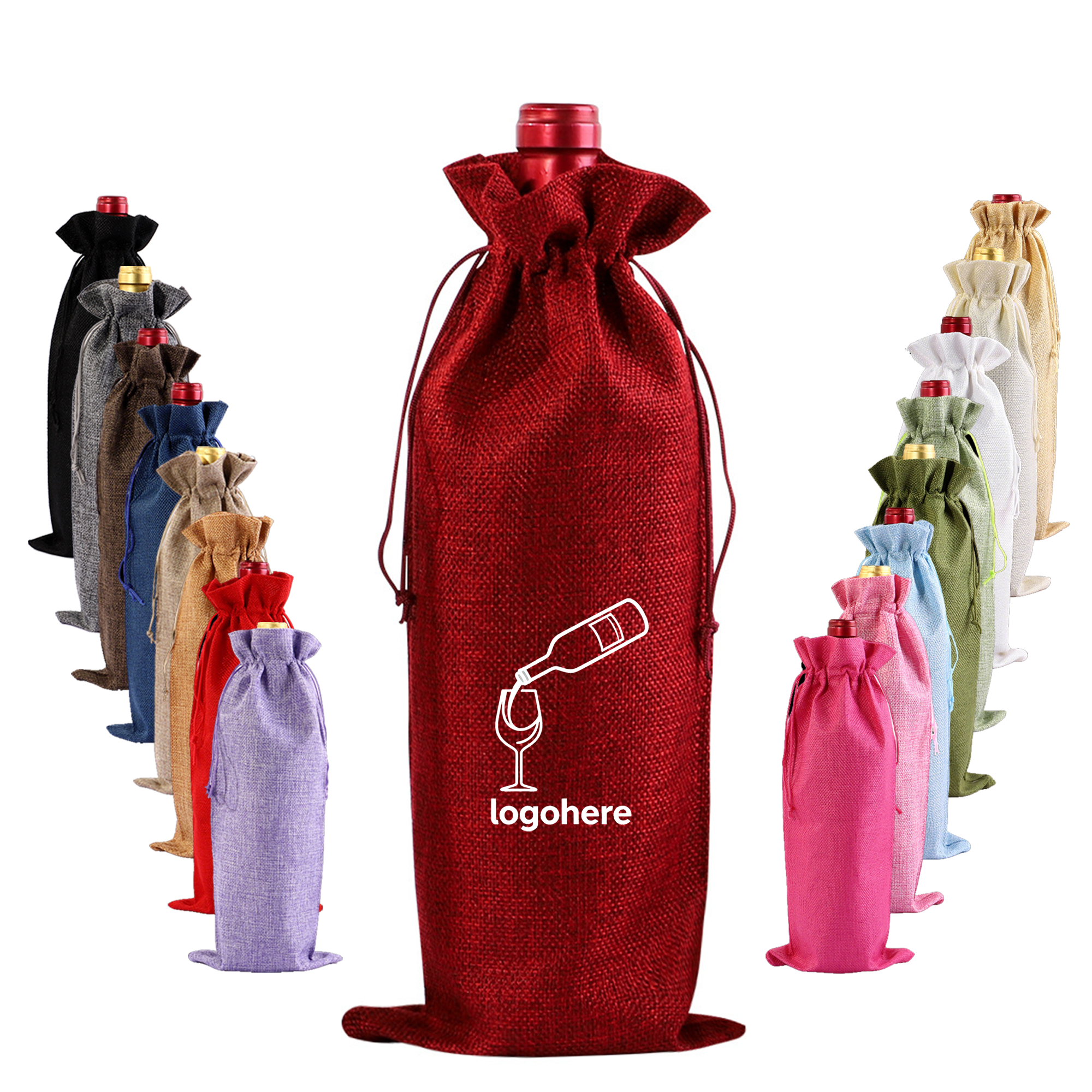 Premium Holiday Drawstring Wine Bag 3
