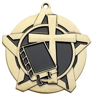 Religion Super Star Medal 2-1/4" 2