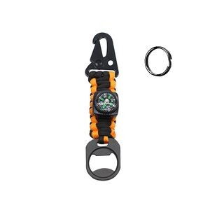 Versatile Survivor Rope Key Chain With Compass And Bottle Holder 15