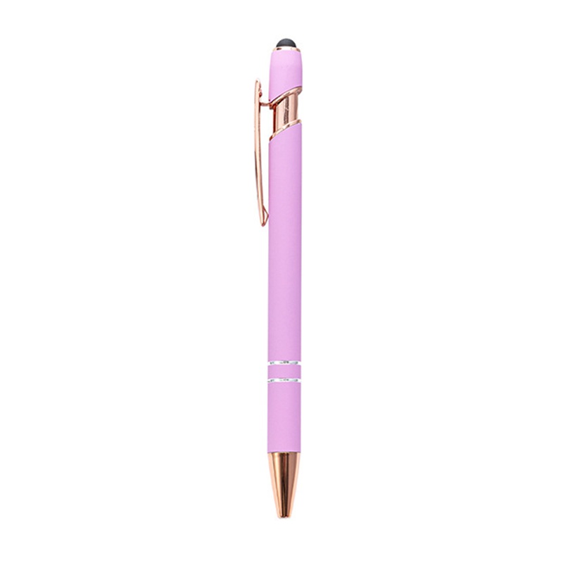 Rose Gold Soft-Touch Metallic Pen W/ Stylus 2
