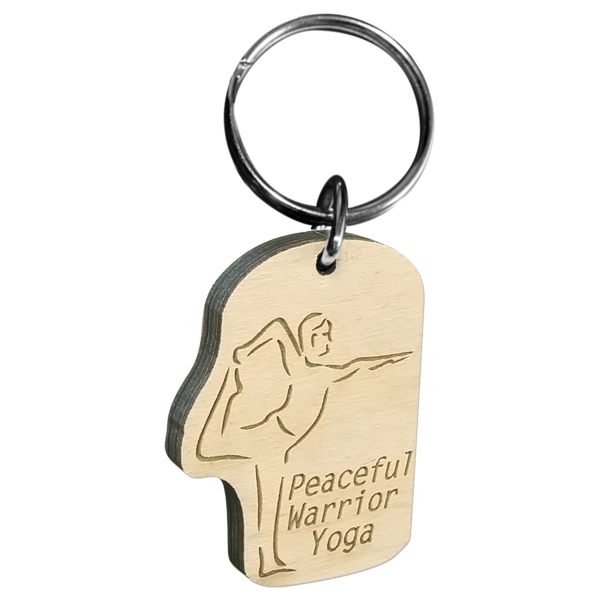 Custom Laser Etched Birch Keychain 2