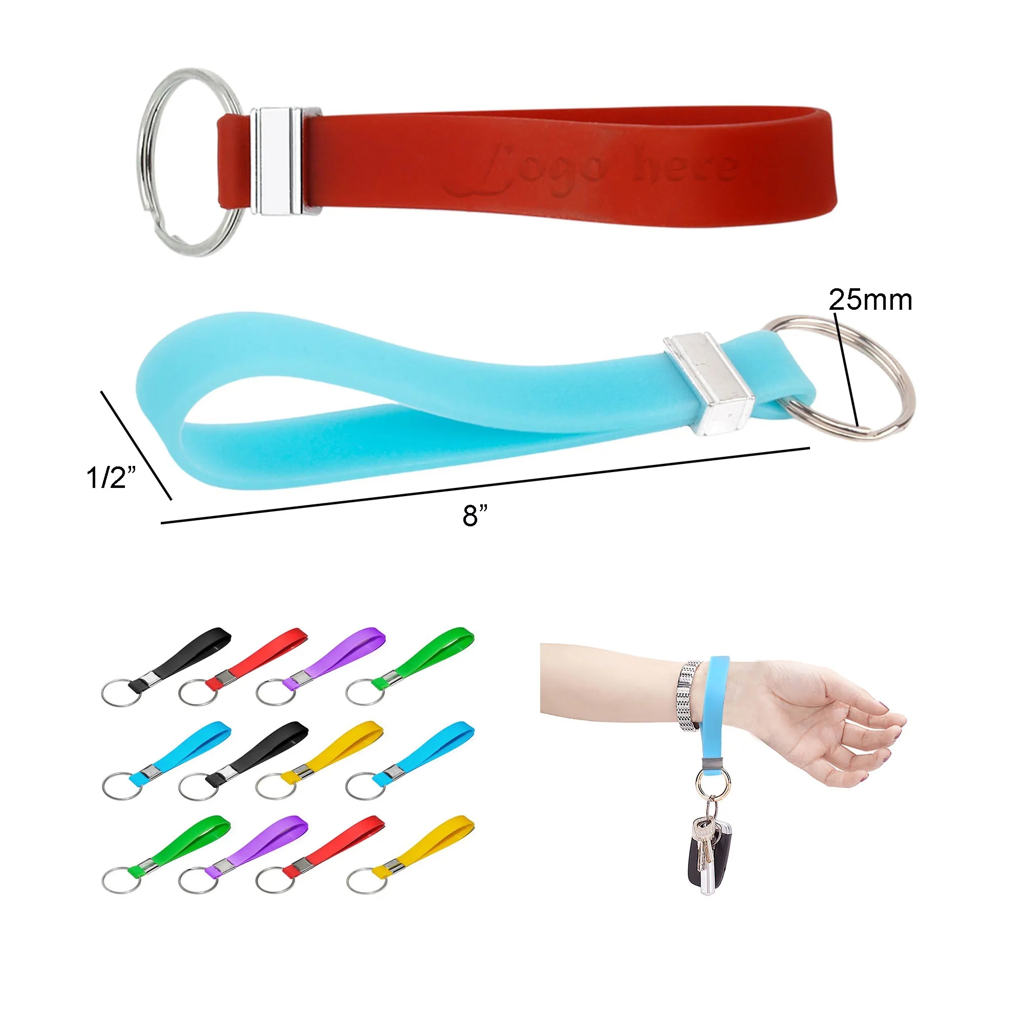 Silicone Debossed Wristband Keychain 18