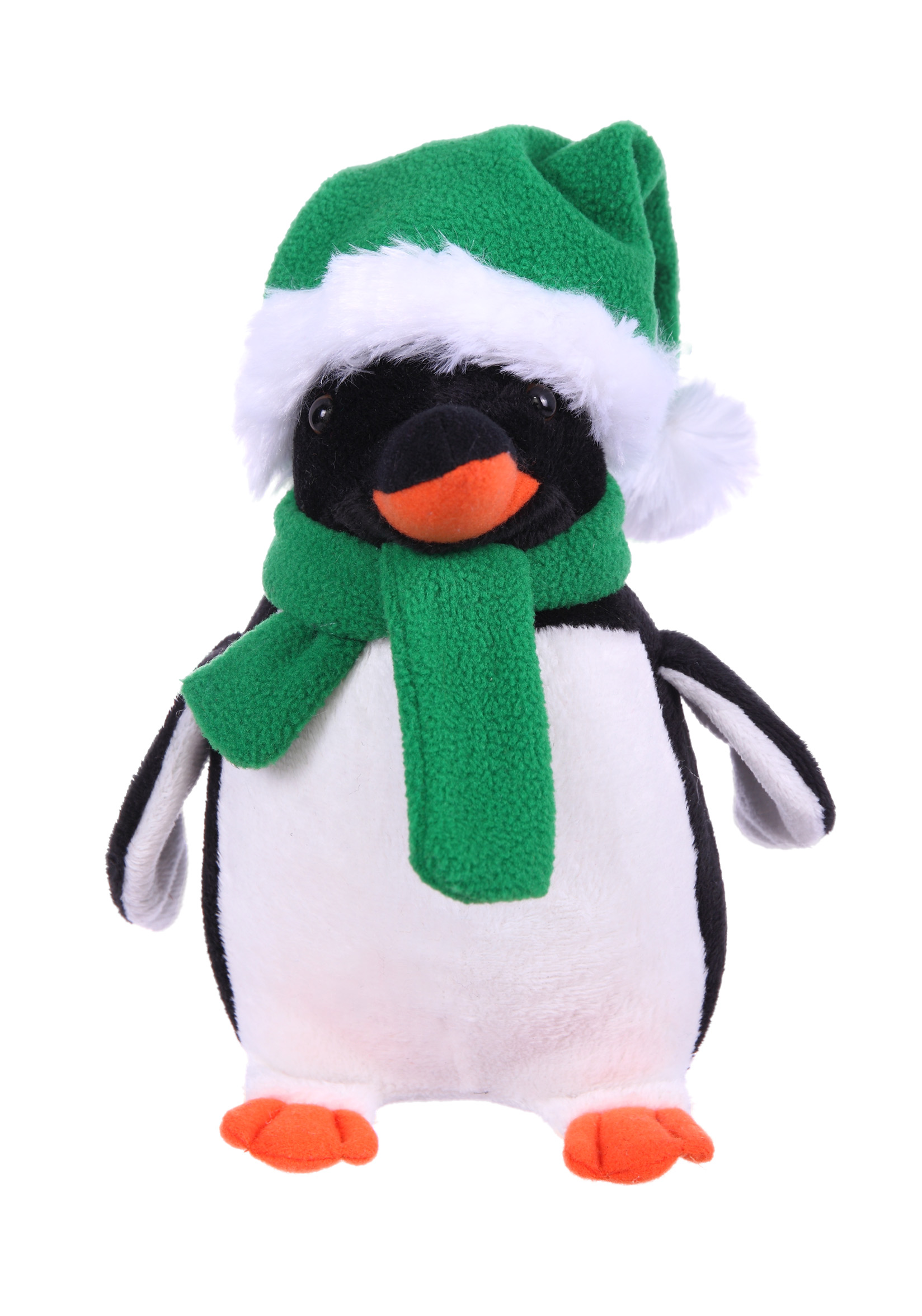 Soft Plush Stuffed Penguin with Christmas Hat & Scarf