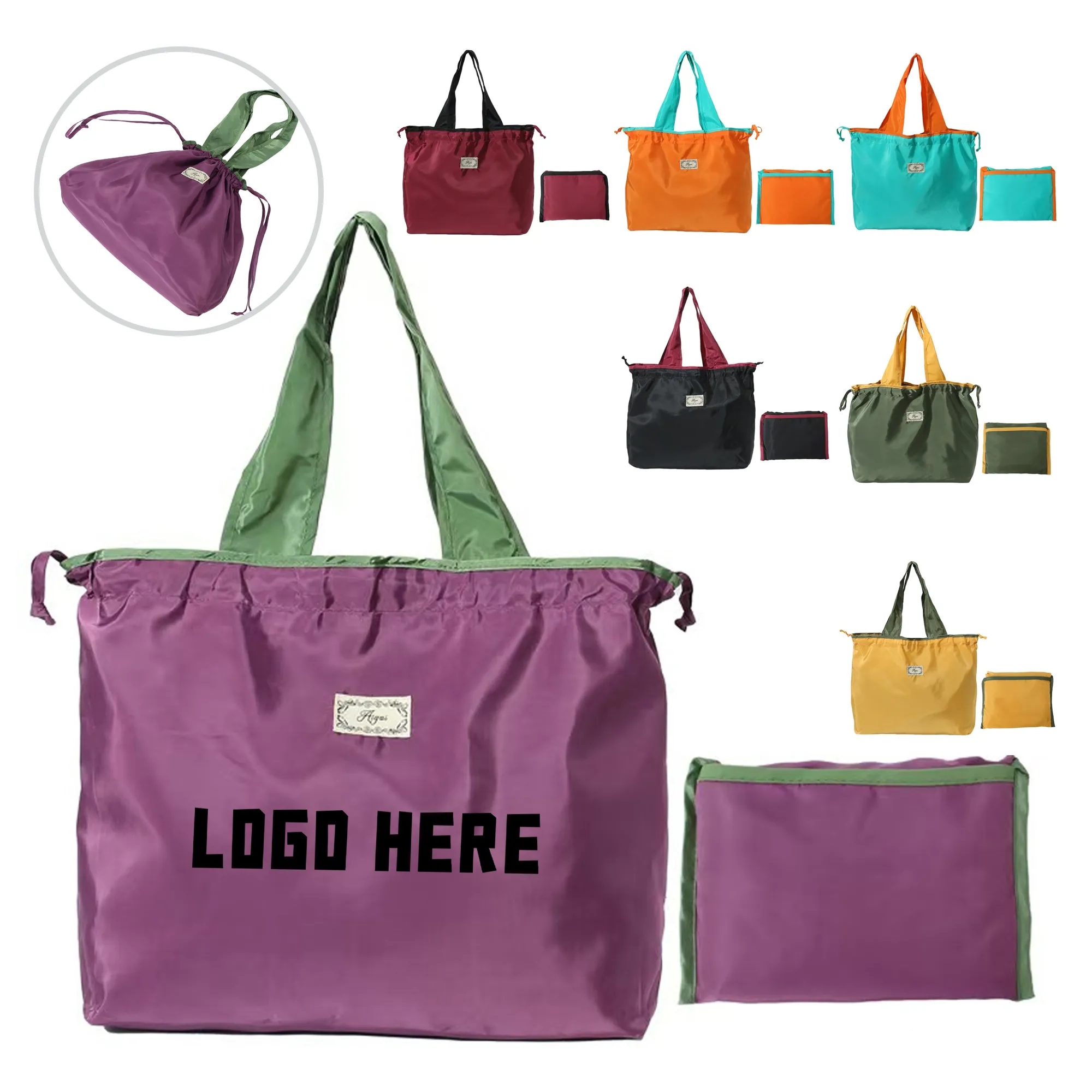 Large Foldable Waterproof Reusable Shopping Tote Bag 8