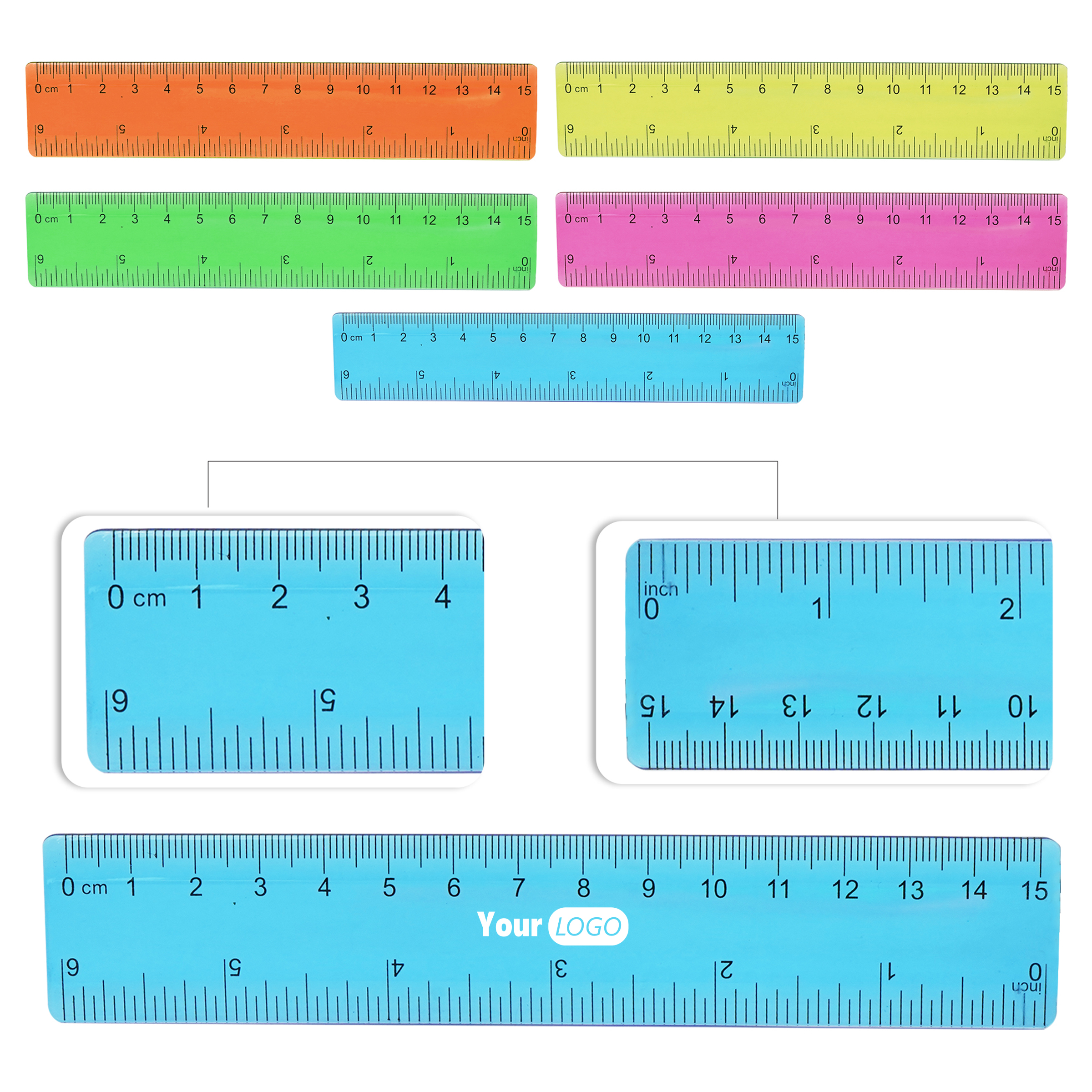 Plastic Colored Thick Transparent Rulers 8