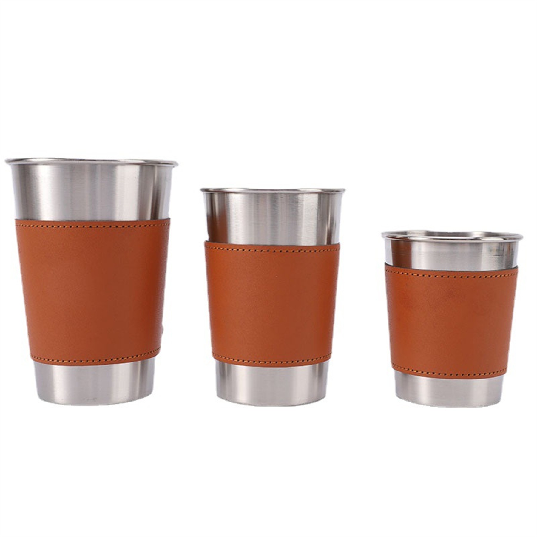 Stainless Steel Cup With Pu Leather Cover 2