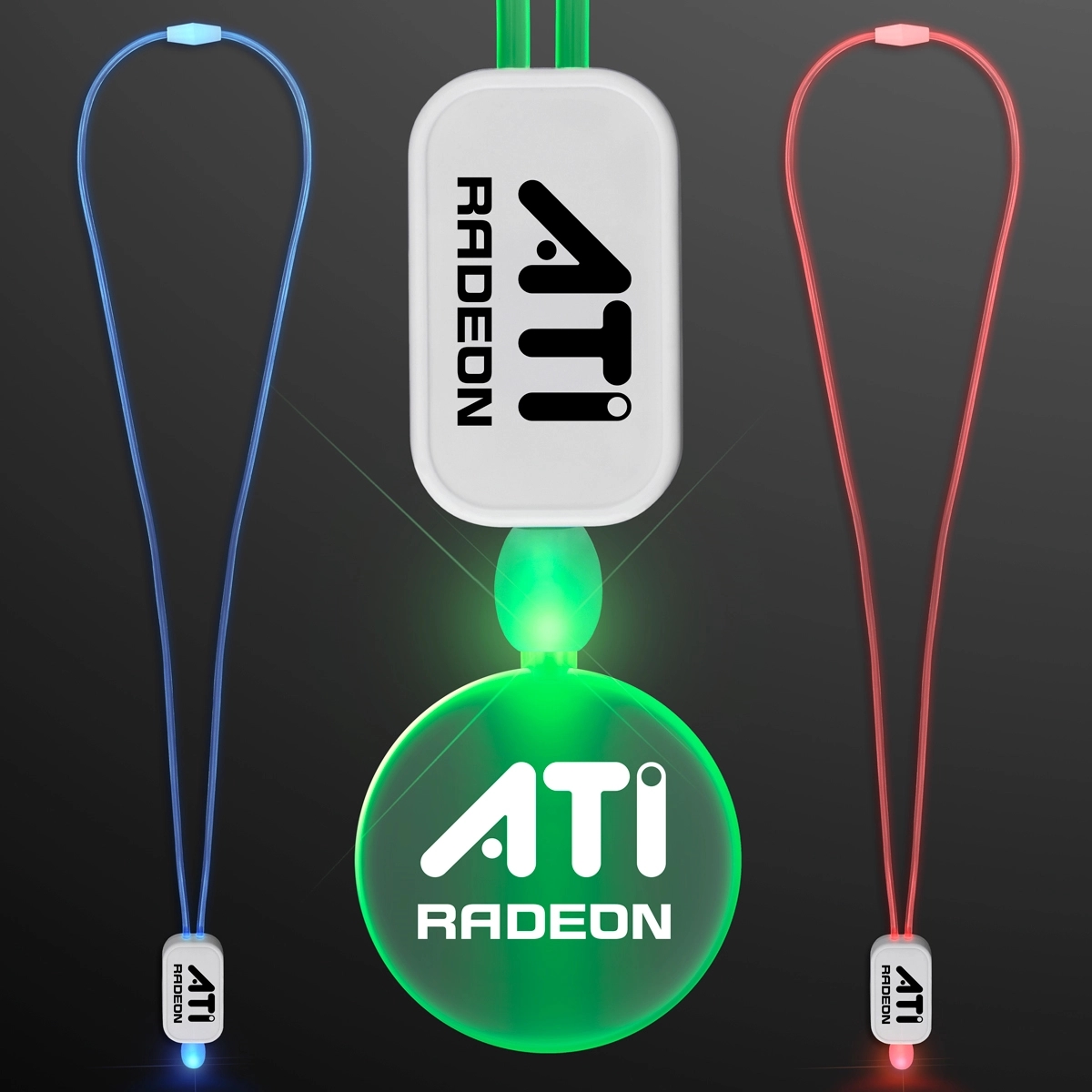LED Neon Lanyards with Acrylic Circle Pendant 3