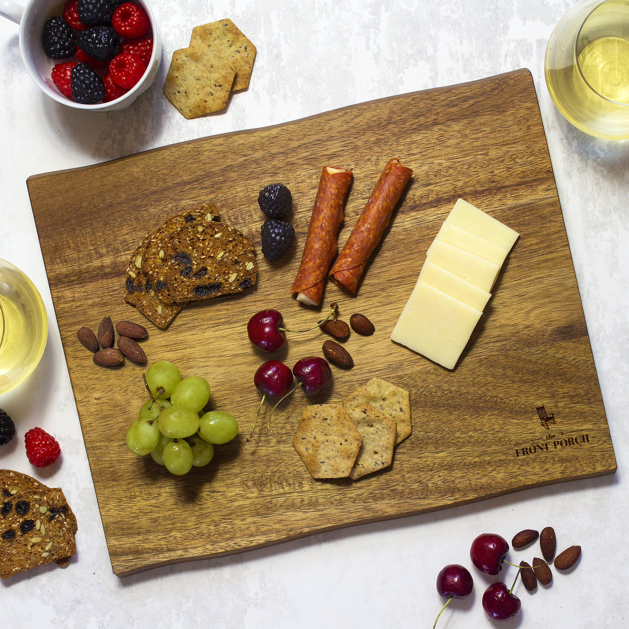 13" Acacia Charcuterie Board with Natural Style Edges 6