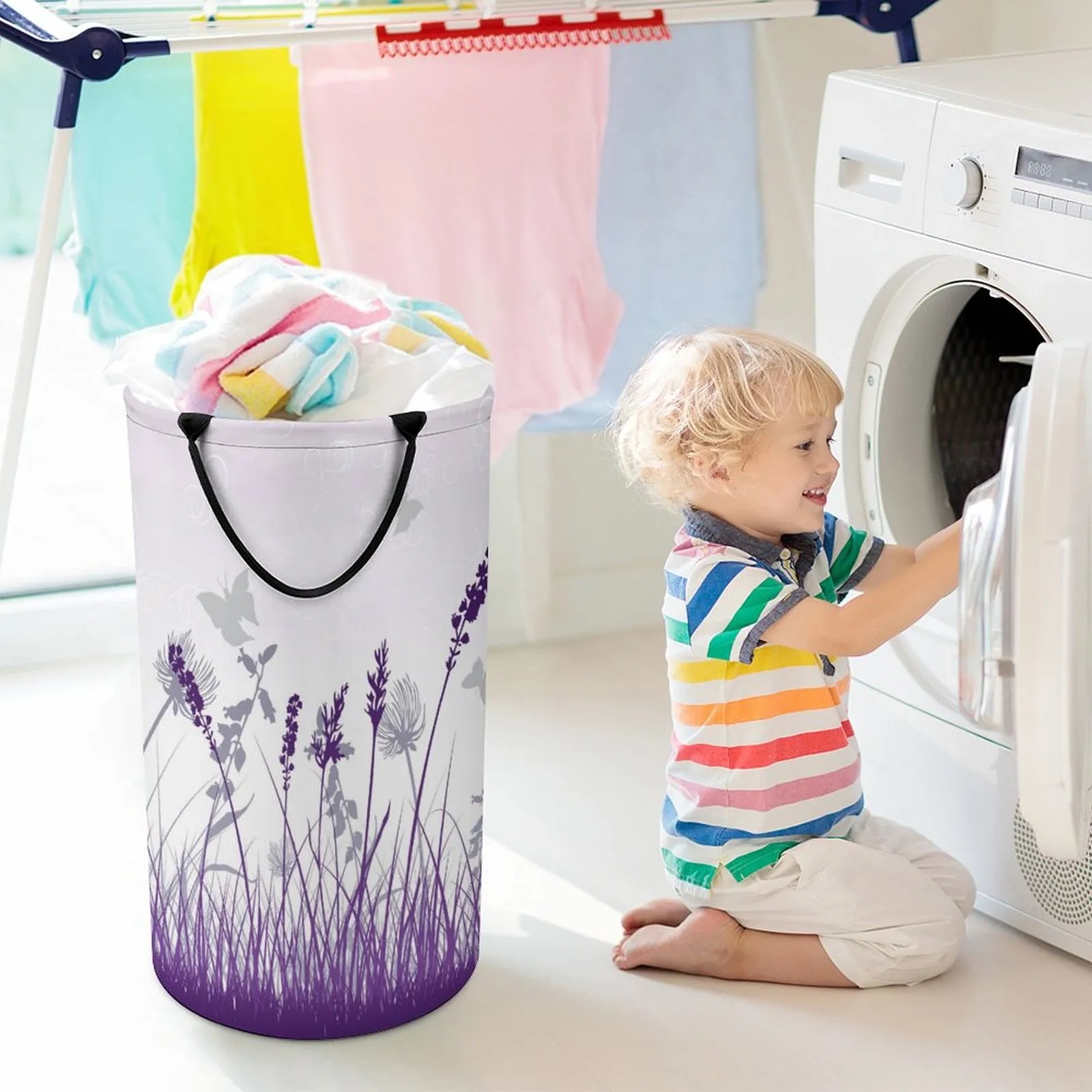 Foldable Polyester Laundry Hamper with Handles 9