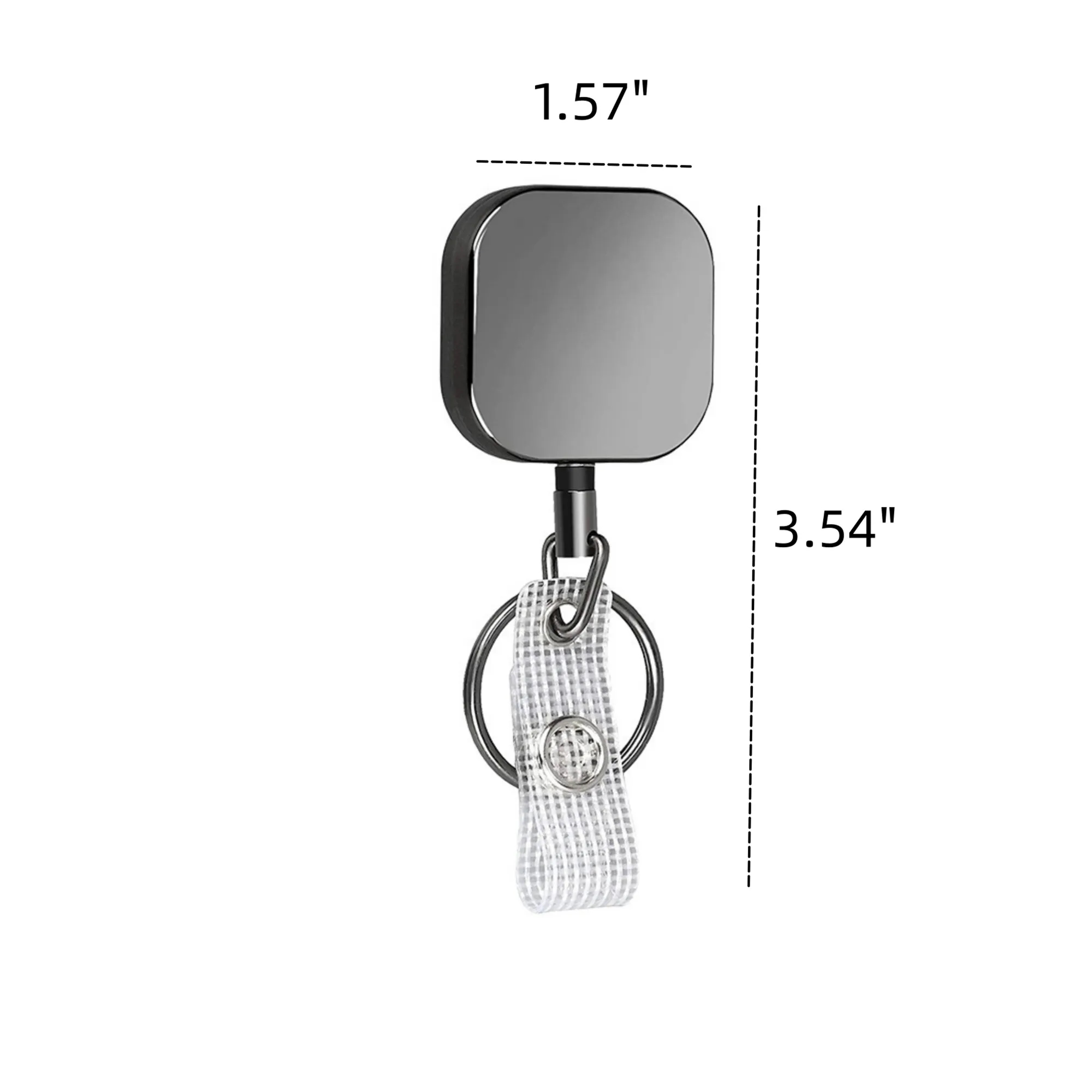 Square Metal Retractable Badge Holder 2
