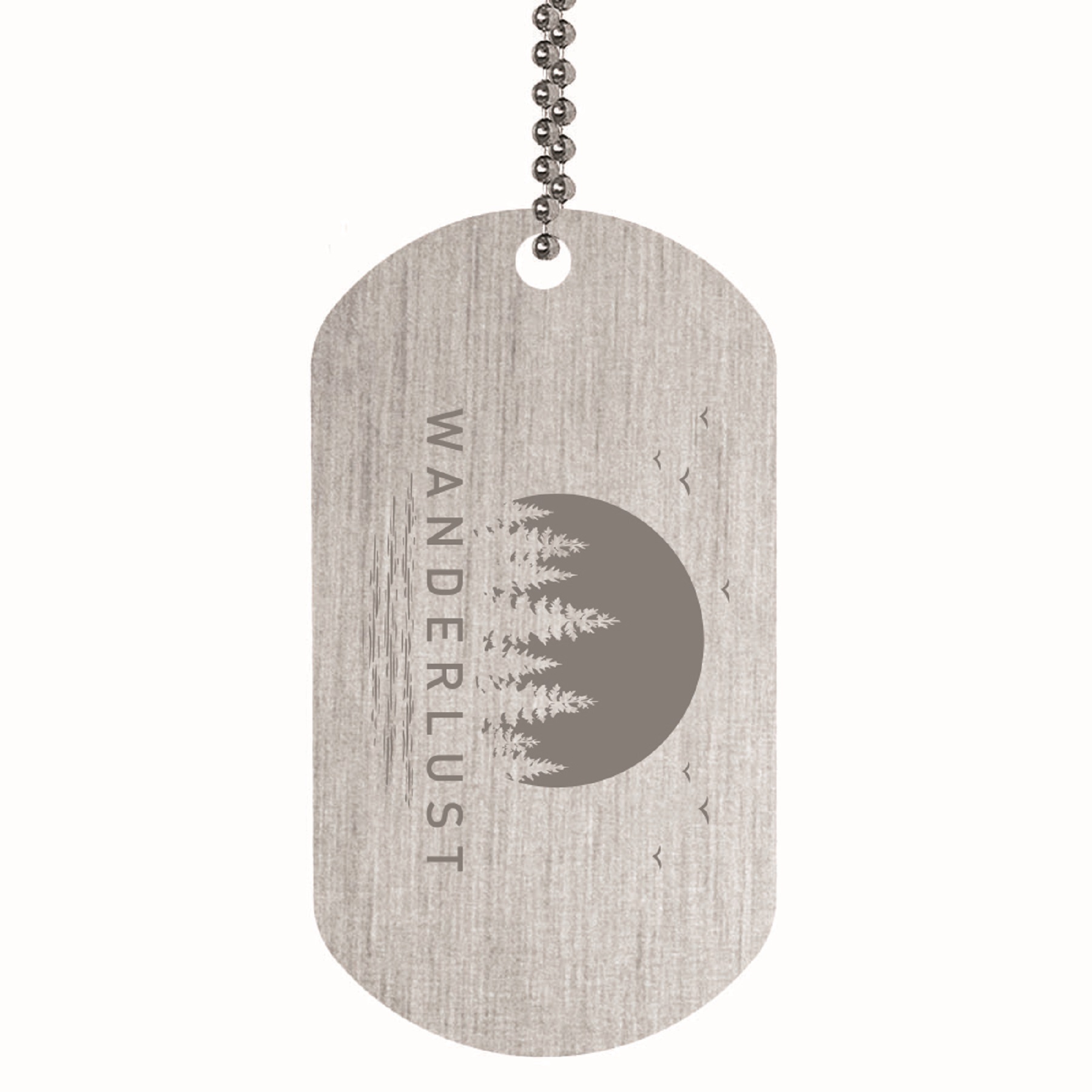 Express 2" X 1 1/8" Aluminum Dog Tag With 24" Ball Chain 14