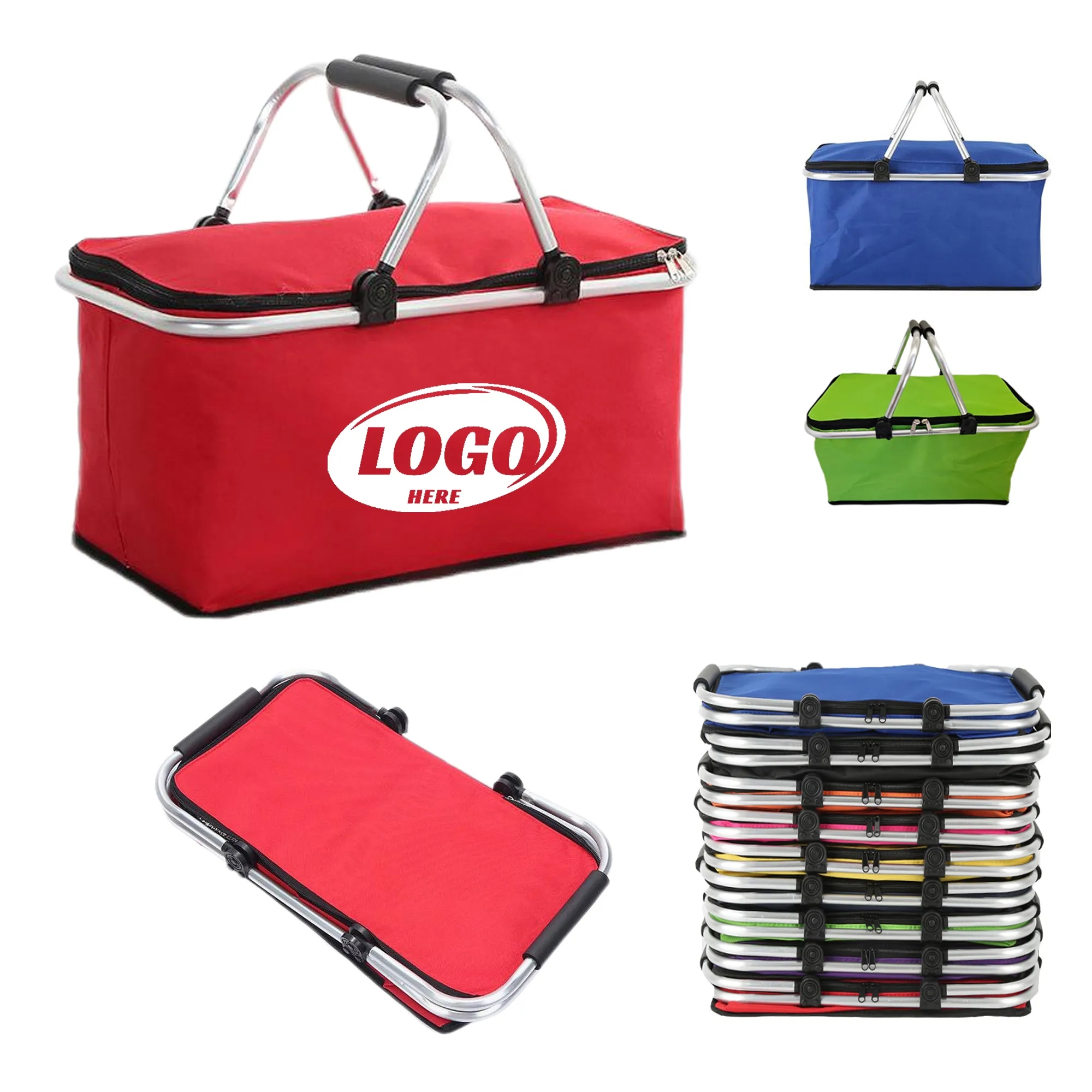 Foldable Picnic Basket With Lid 5