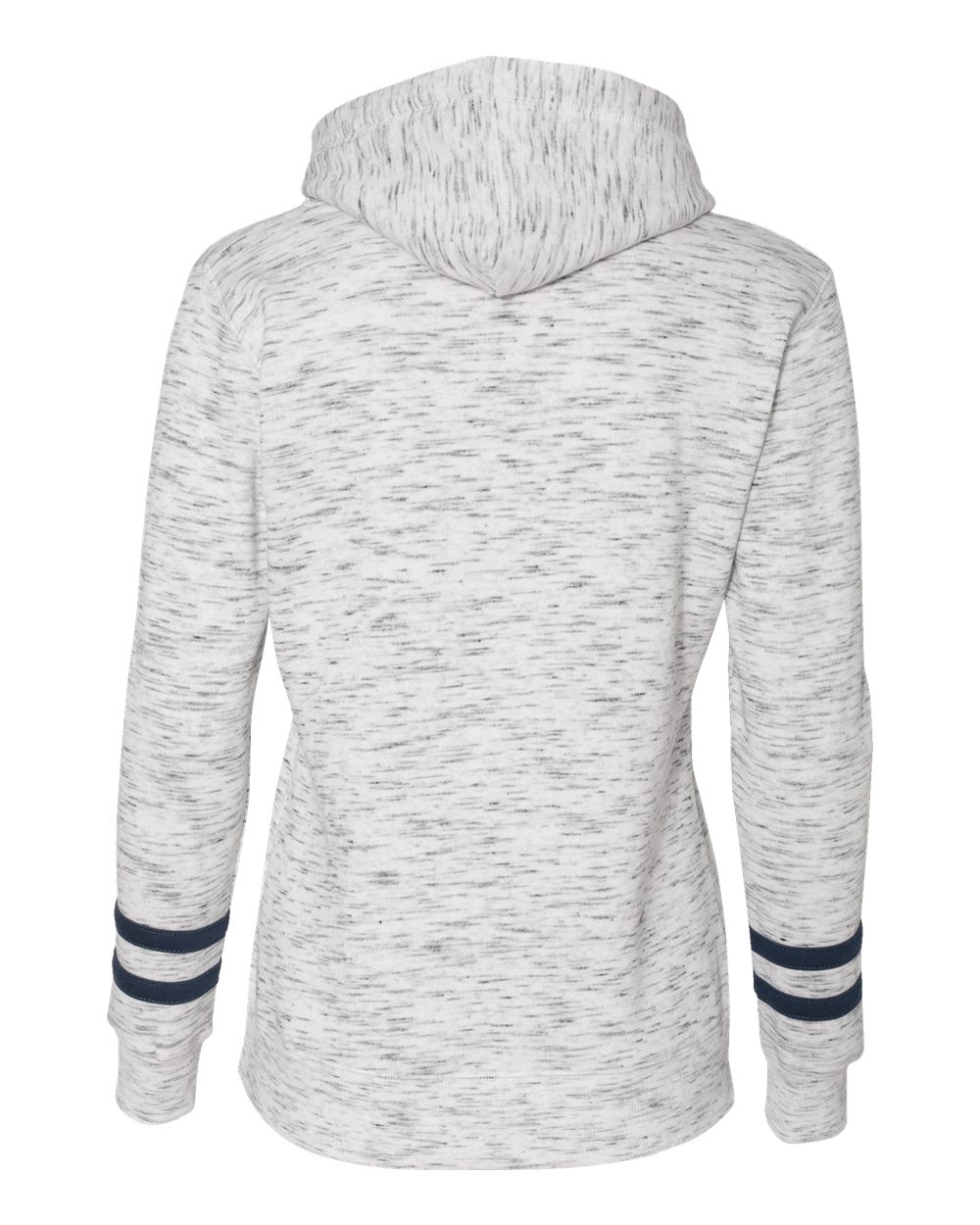Women's Mélange Fleece Striped-Sleeve Hooded Sweatshirt - 8674 13
