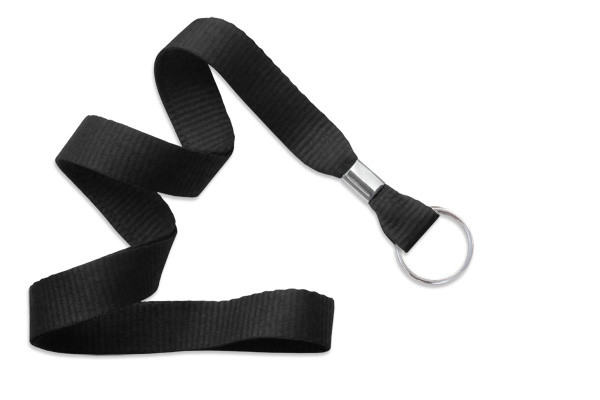 5/8" Blank Lanyard w/Split Ring (Black) 1