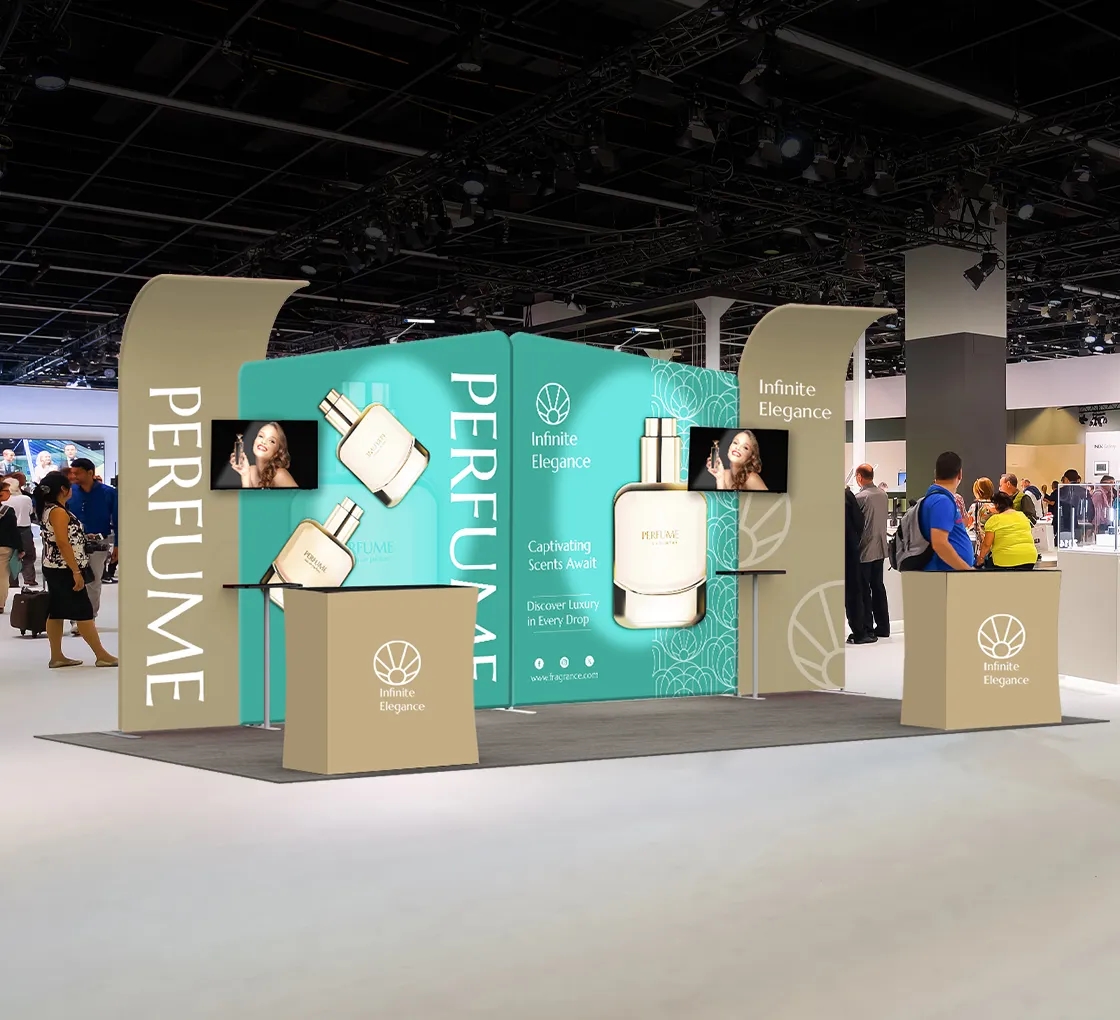 20ft Inline Trade Show Booth - Curved Backwall 11