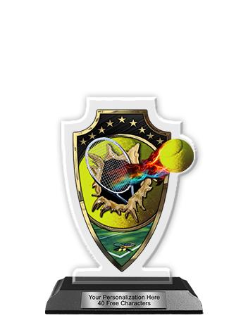 Acrylic Trophy: 6" Arrow Head, Tennis Design, 3x5" 2
