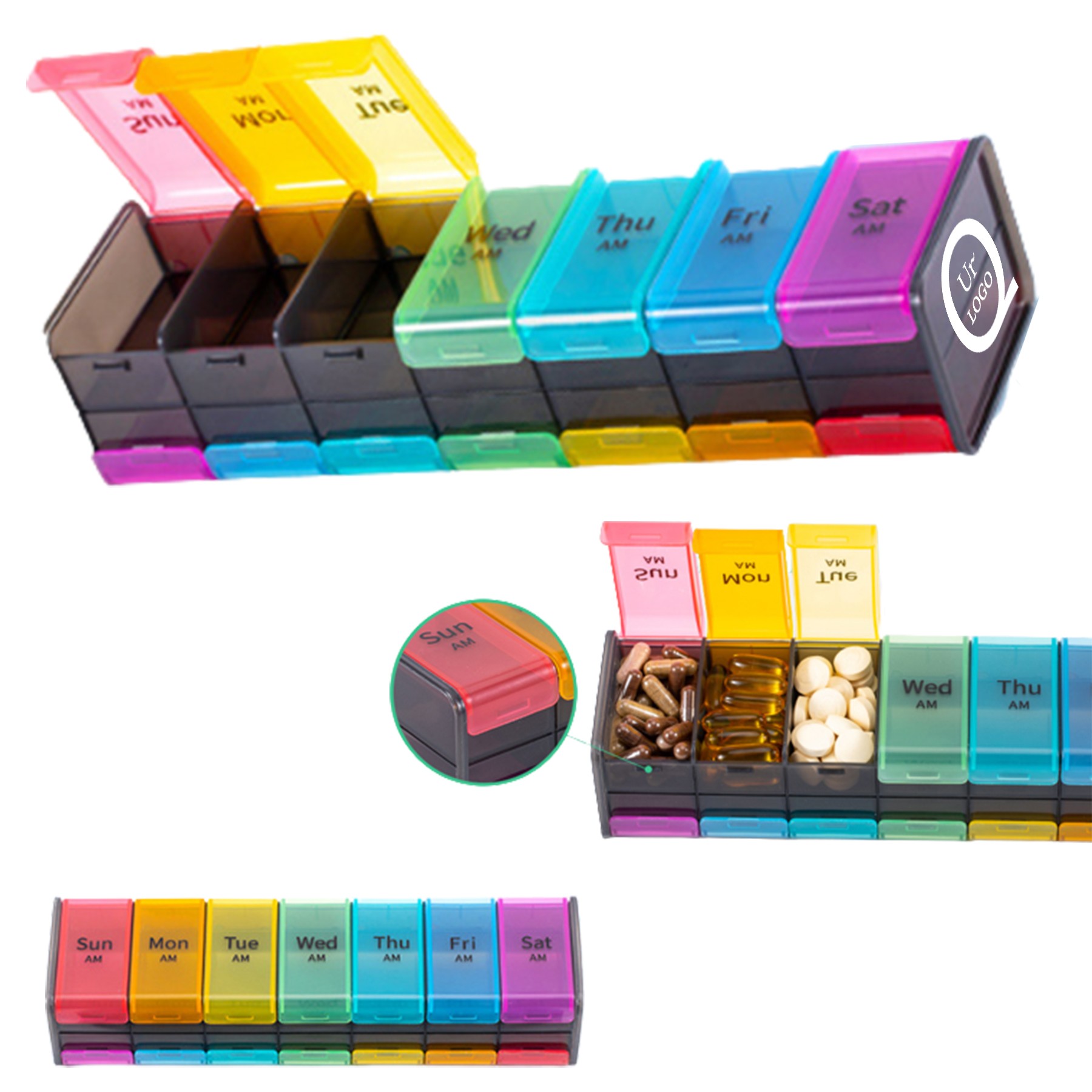 Weekly Double-Row Medicine Box
