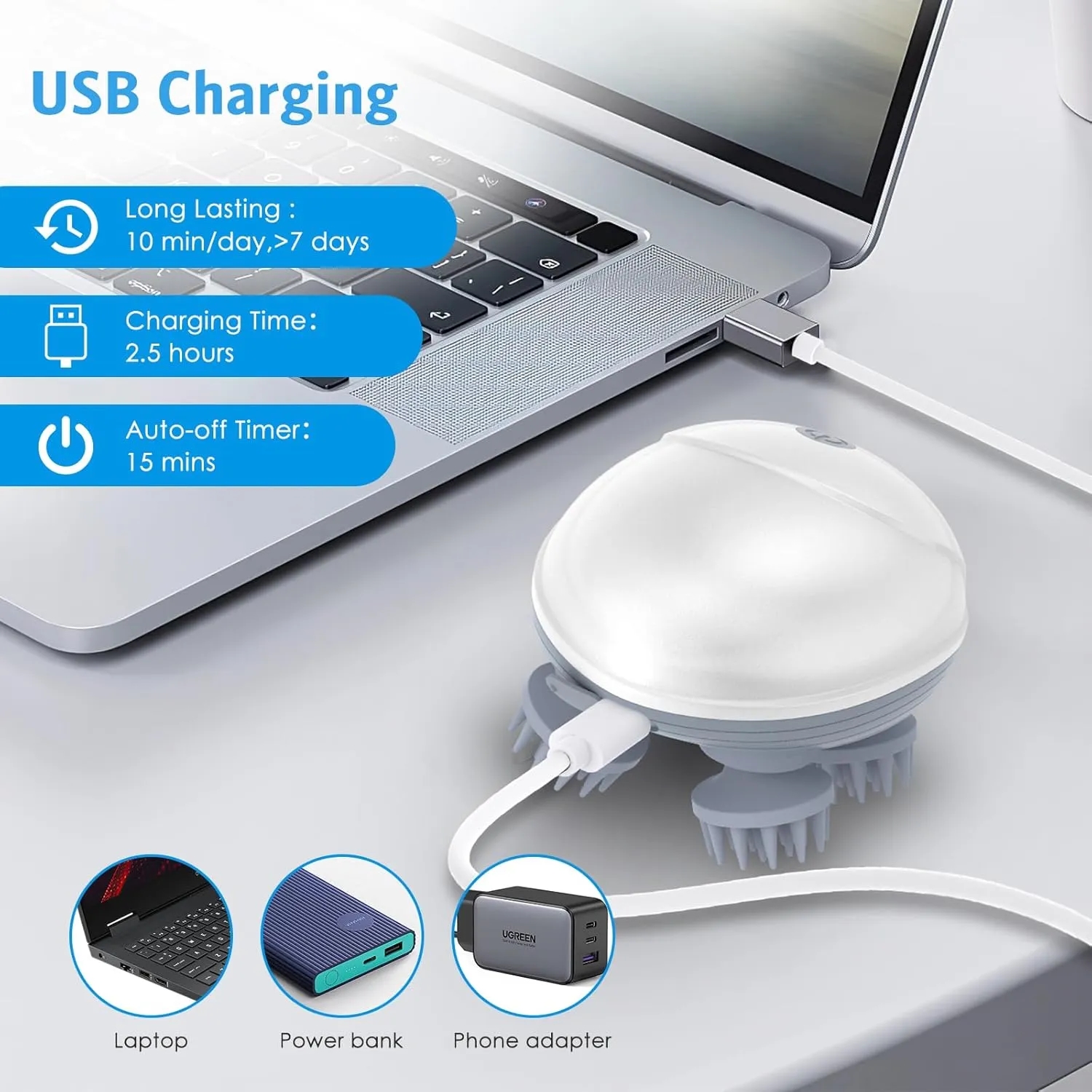 Upgraded Handheld Electric Scalp Massager 2