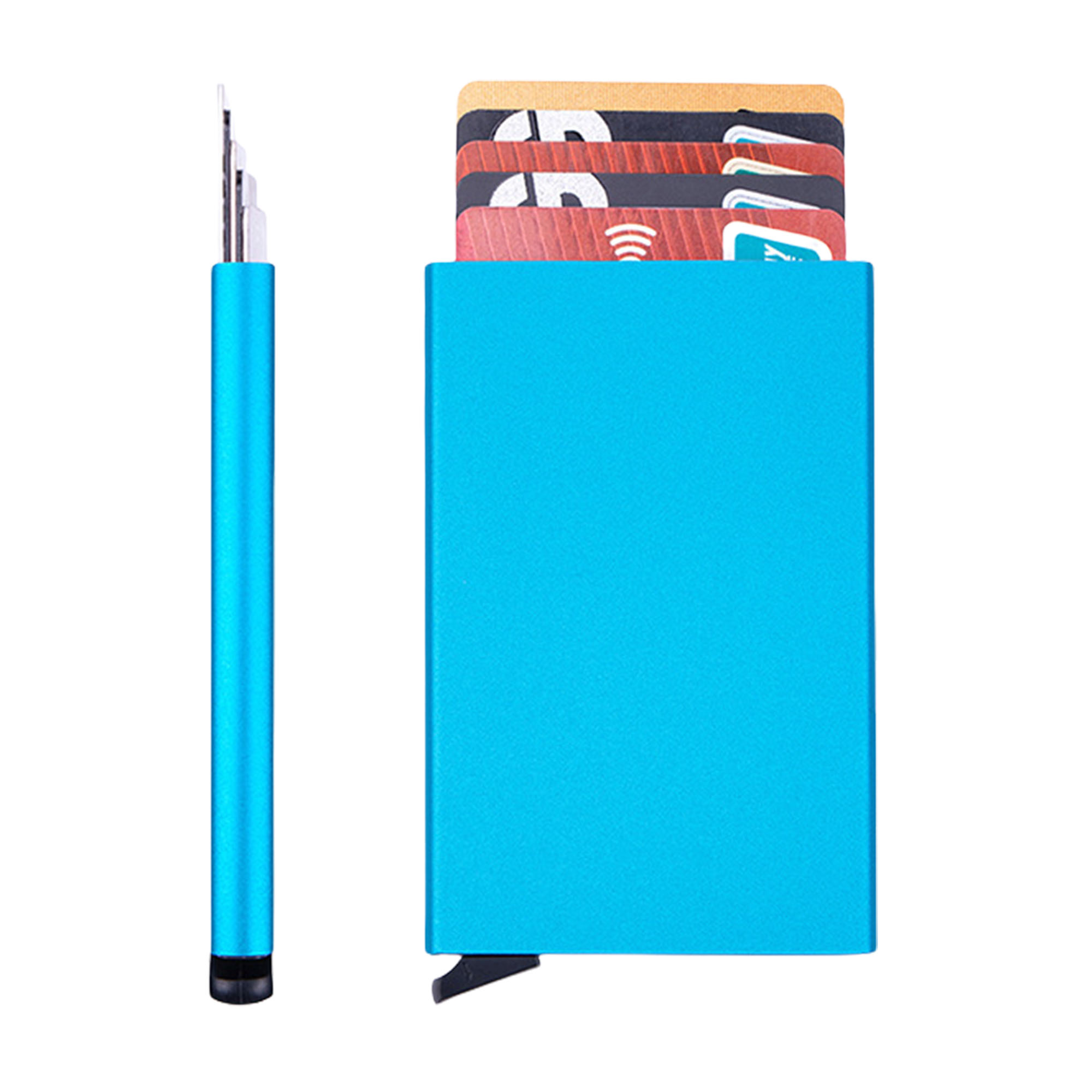 Anti-Magnetic RFID Blocking Automatic Pop-Up Card Holder for ID Credit Cards 3