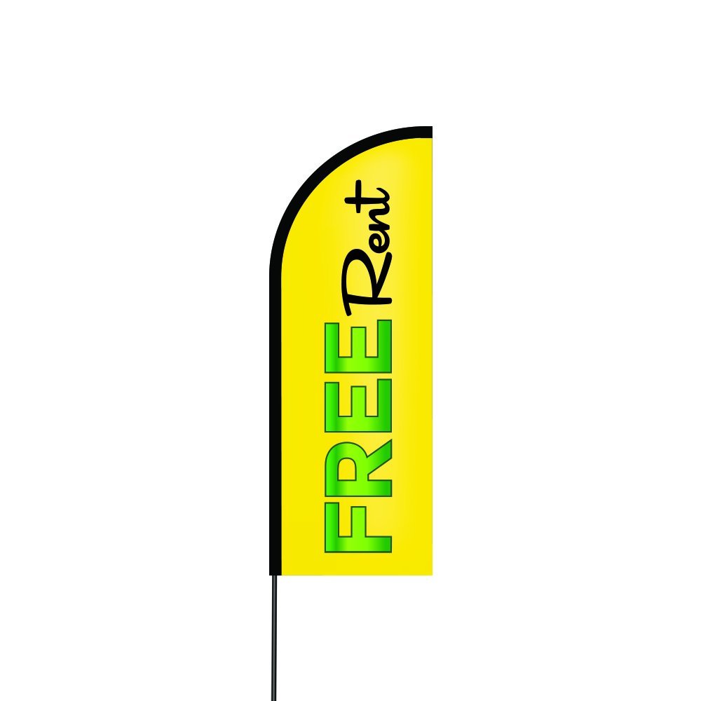 Free Rent Flag Kit 11' Feet Feather Flag Sign Outdoor Banner feather banners 2