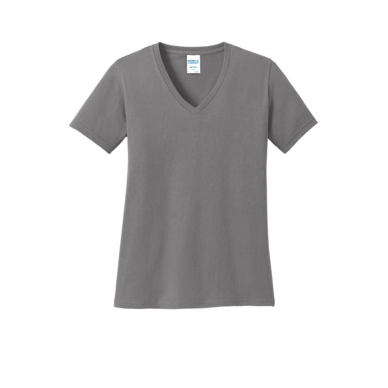 Port & Company Women's Core Cotton V-Neck Tee. 23