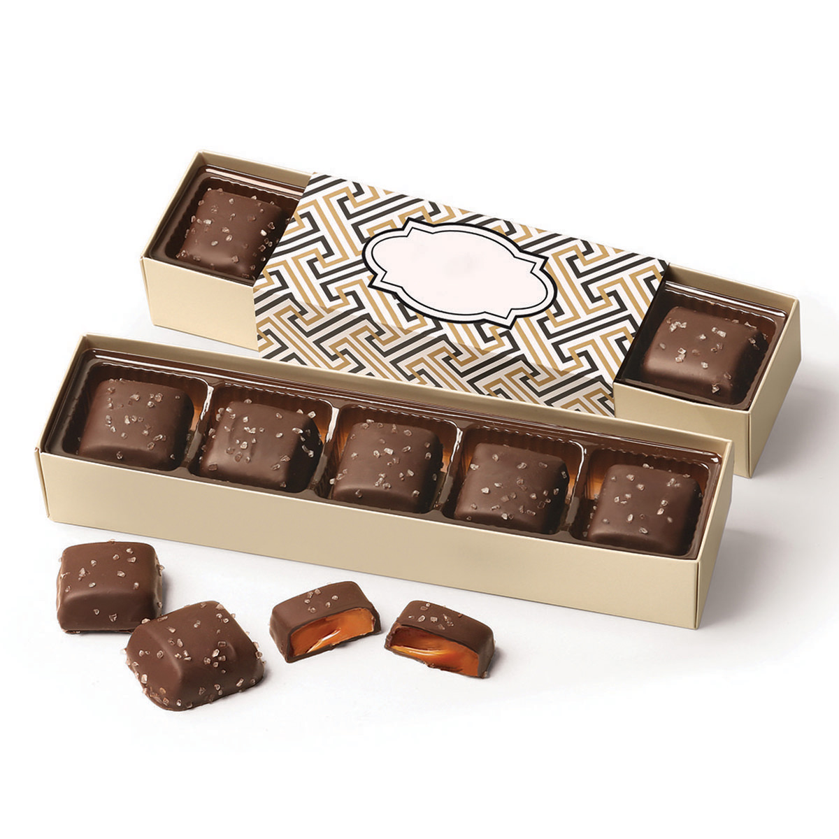 Chocolate Sea Salt Caramels Flight with Zigzag Wrap 2