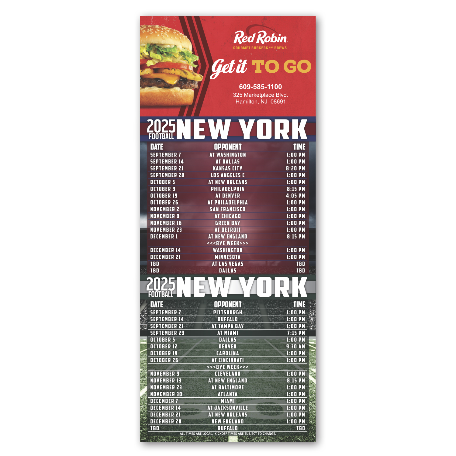 Football Schedule Magnet 2