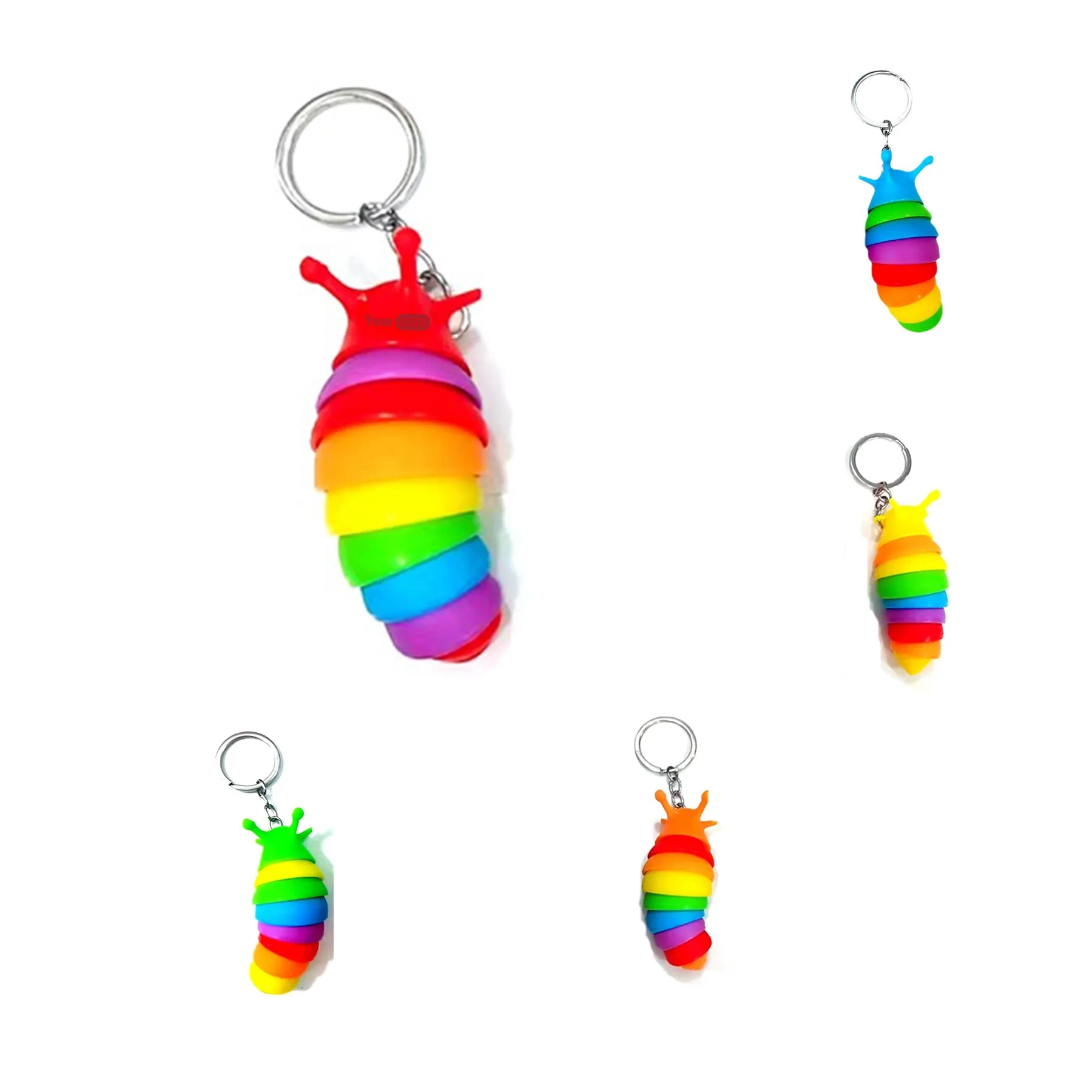 Plastic Intellectual Vent Caterpillar Keychain 5