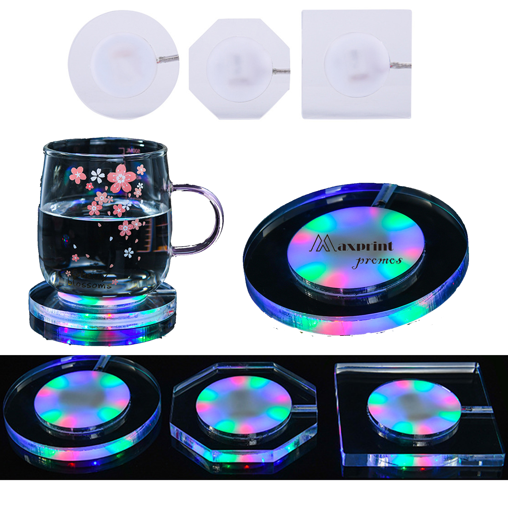 LED Light Acrylic Coaster 2