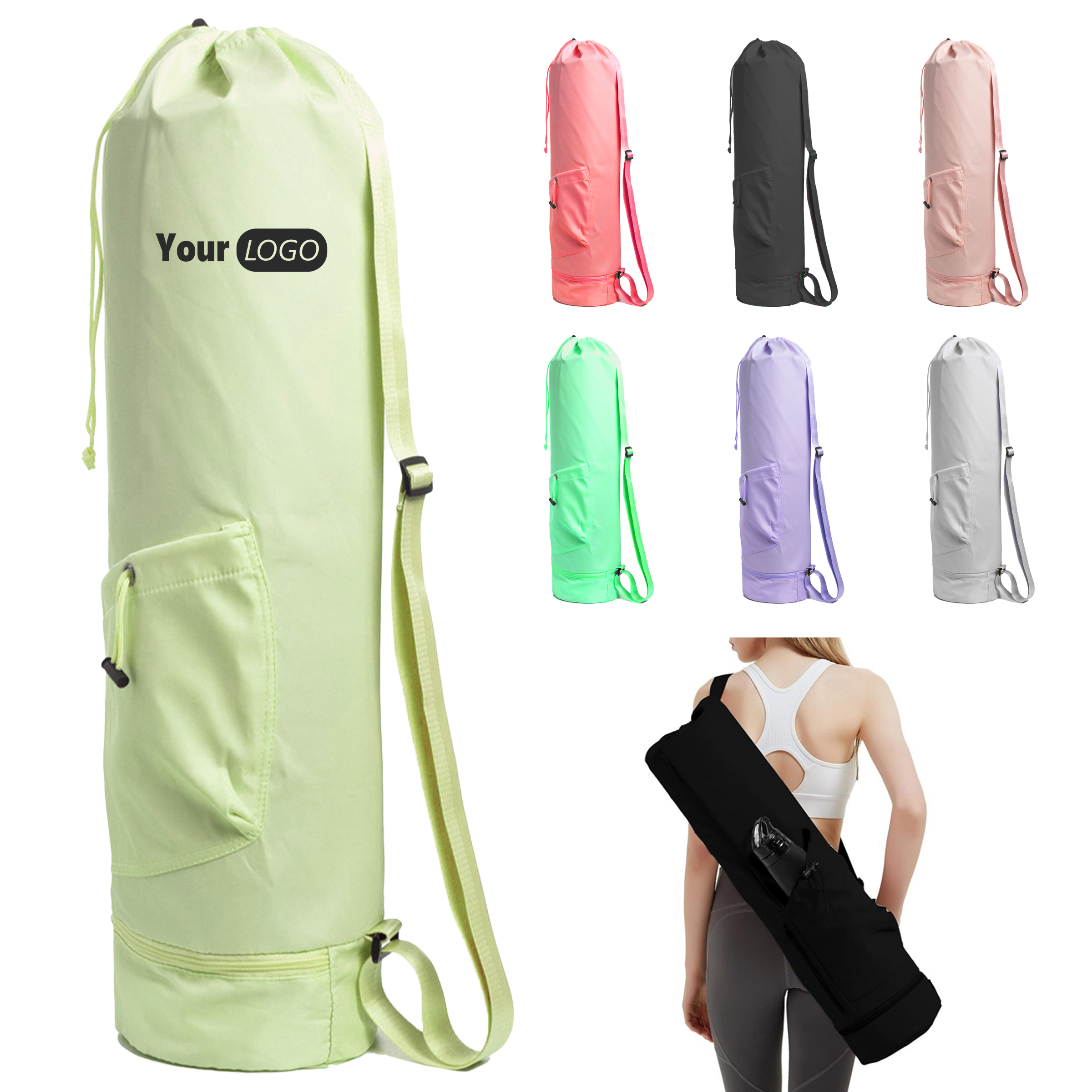 Nylon Adjustable Yoga Mat Bag With Practical Side Pocket 1