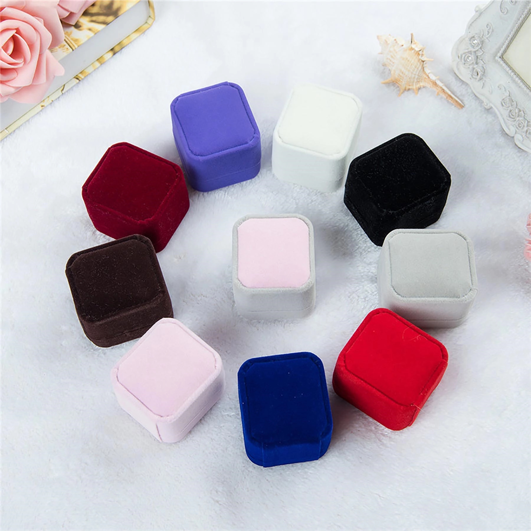 Velvet Ring Gift Boxes Jewelry Display 10
