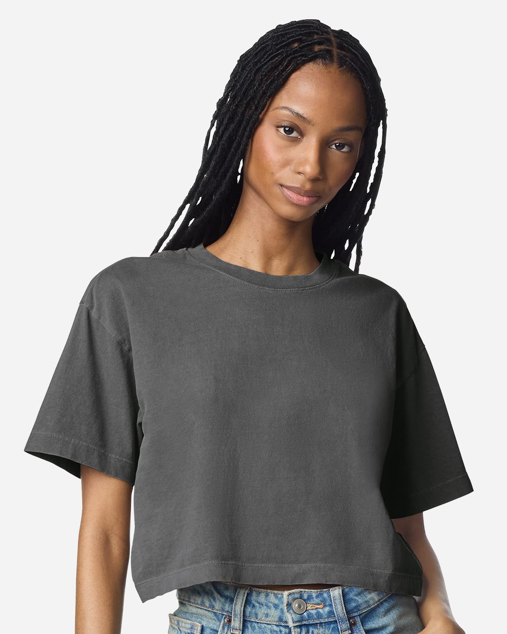 Women's Heavyweight Cotton Garment-Dyed Boxy Cropped Tee - 1302GD 21
