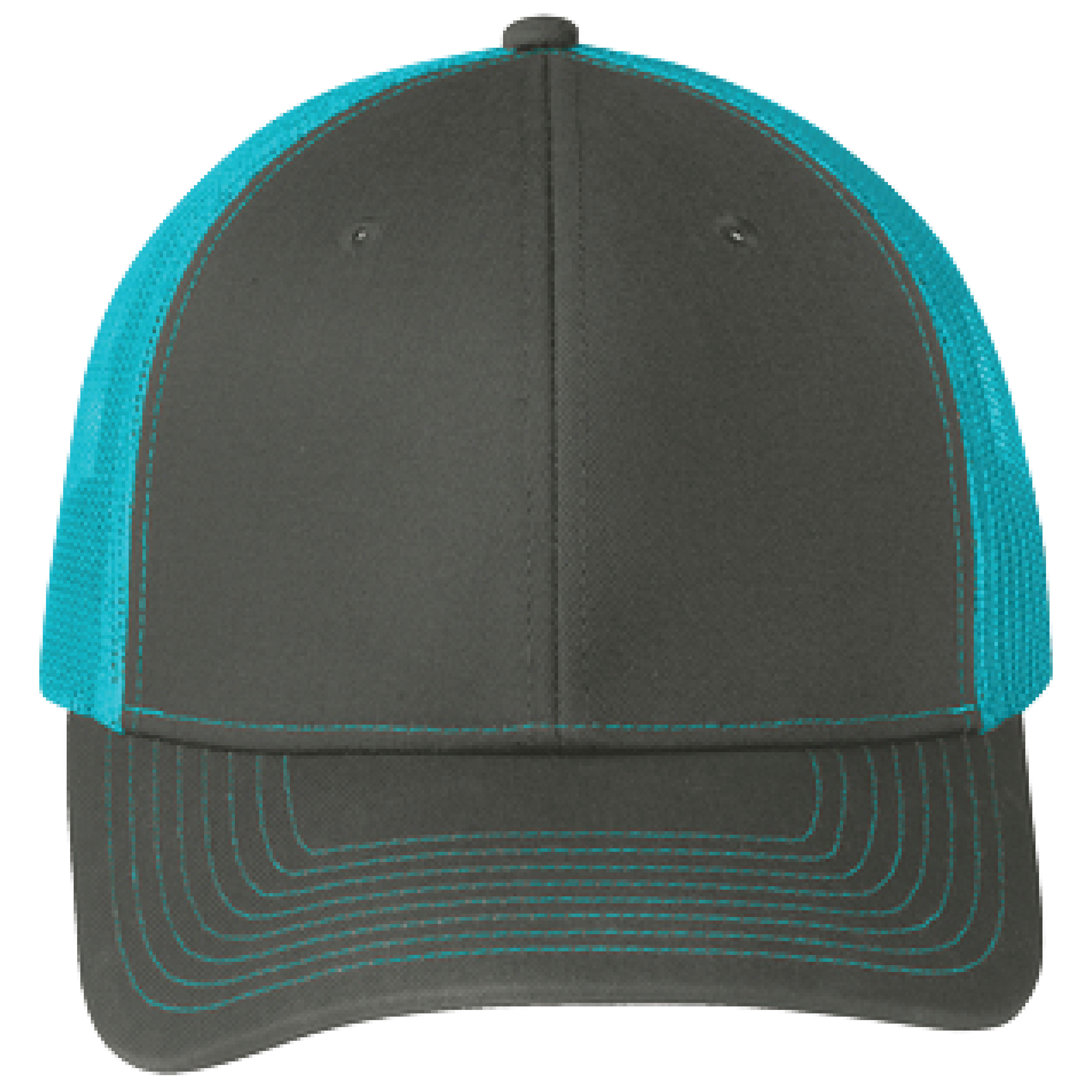 Port Authority C402 6-Panel Snapback Trucker Hat w/Leatherette Adhesive Patches or Embroidery 111