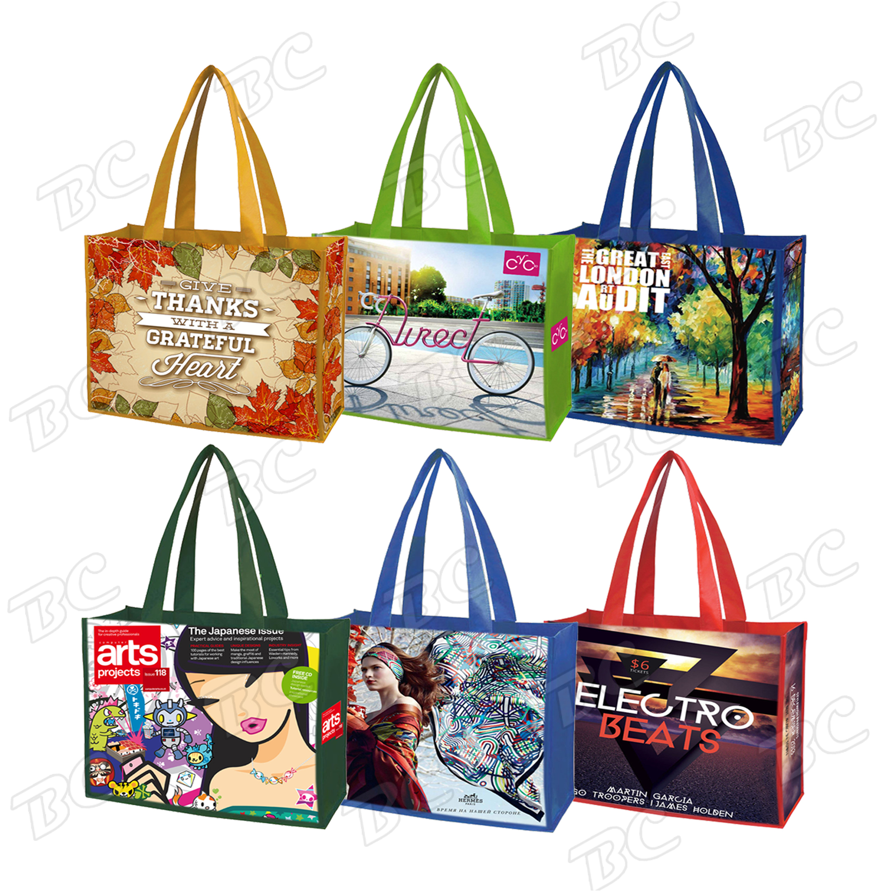 Free Shipping Color Trim Dye Sub TOTE BAGS 2