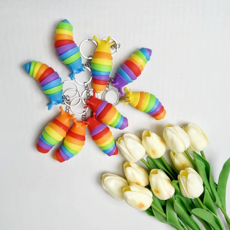 Mini Fidget Slug Keychain 2