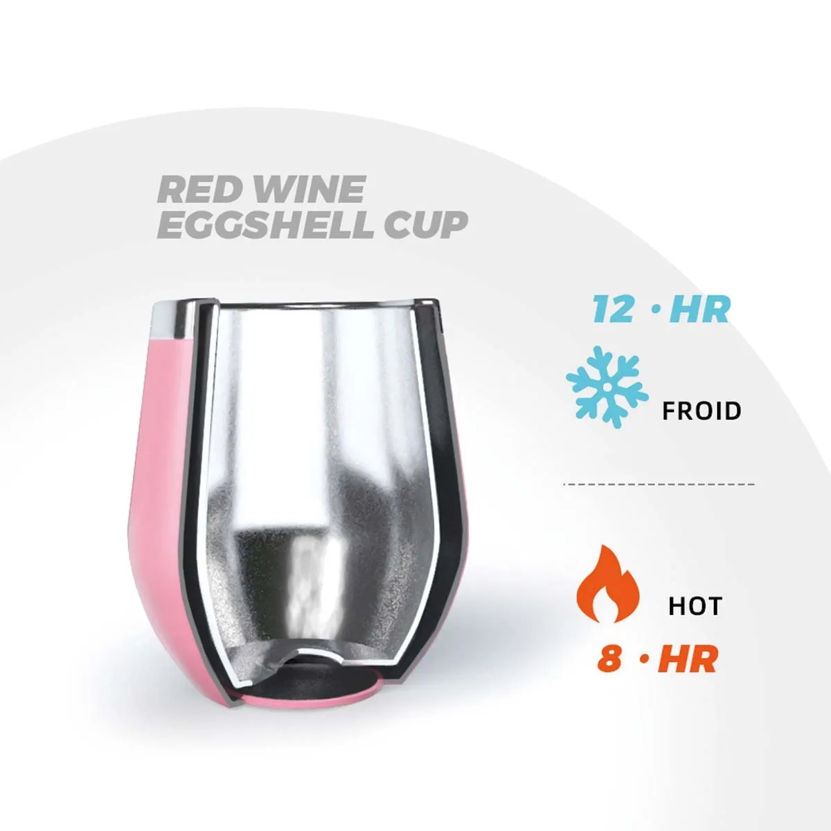 12 oz Stainless Steel Double Wall Wine Tumbler with Lid 7
