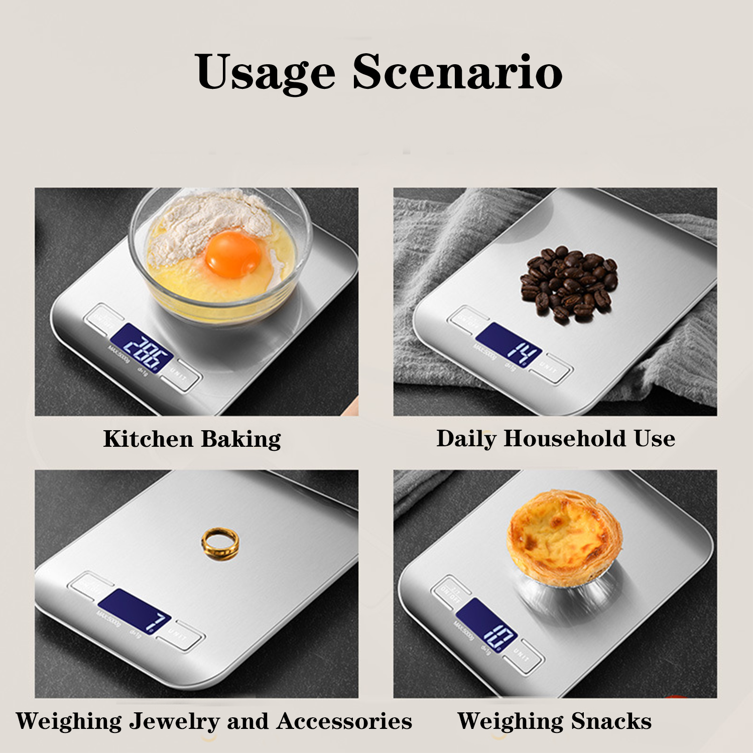 Kitchen Rechargeable Dual-Use 10kg Electronic Scale 4