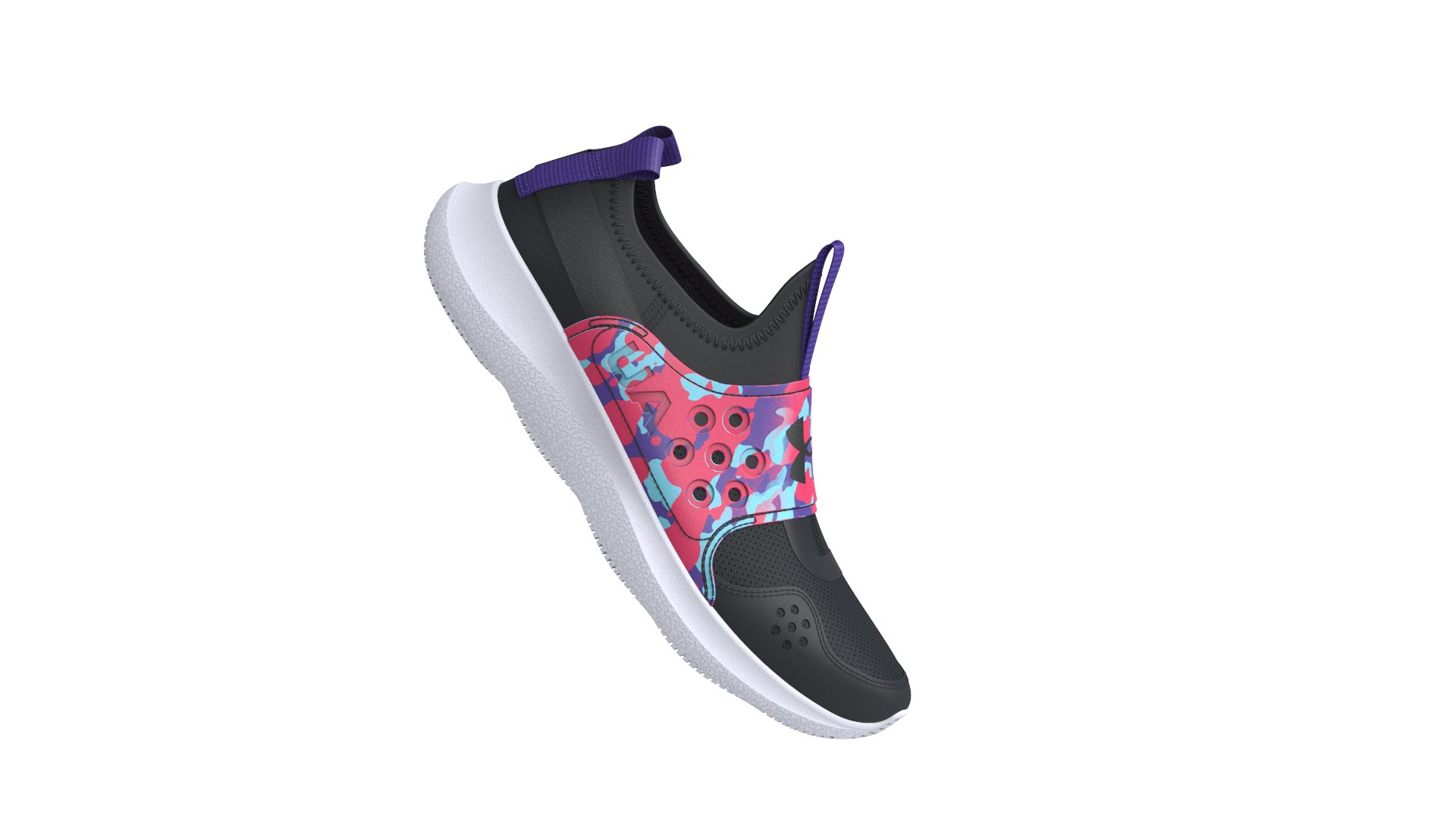 Girls' Grade School UA Runplay Camo Running Shoes  3