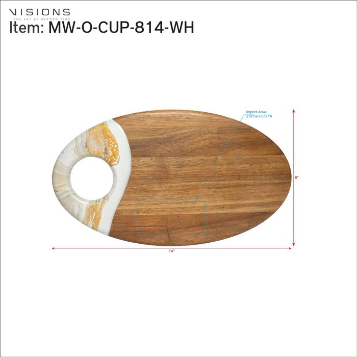 Medium Oval Acacia Board With Dip Holder 16
