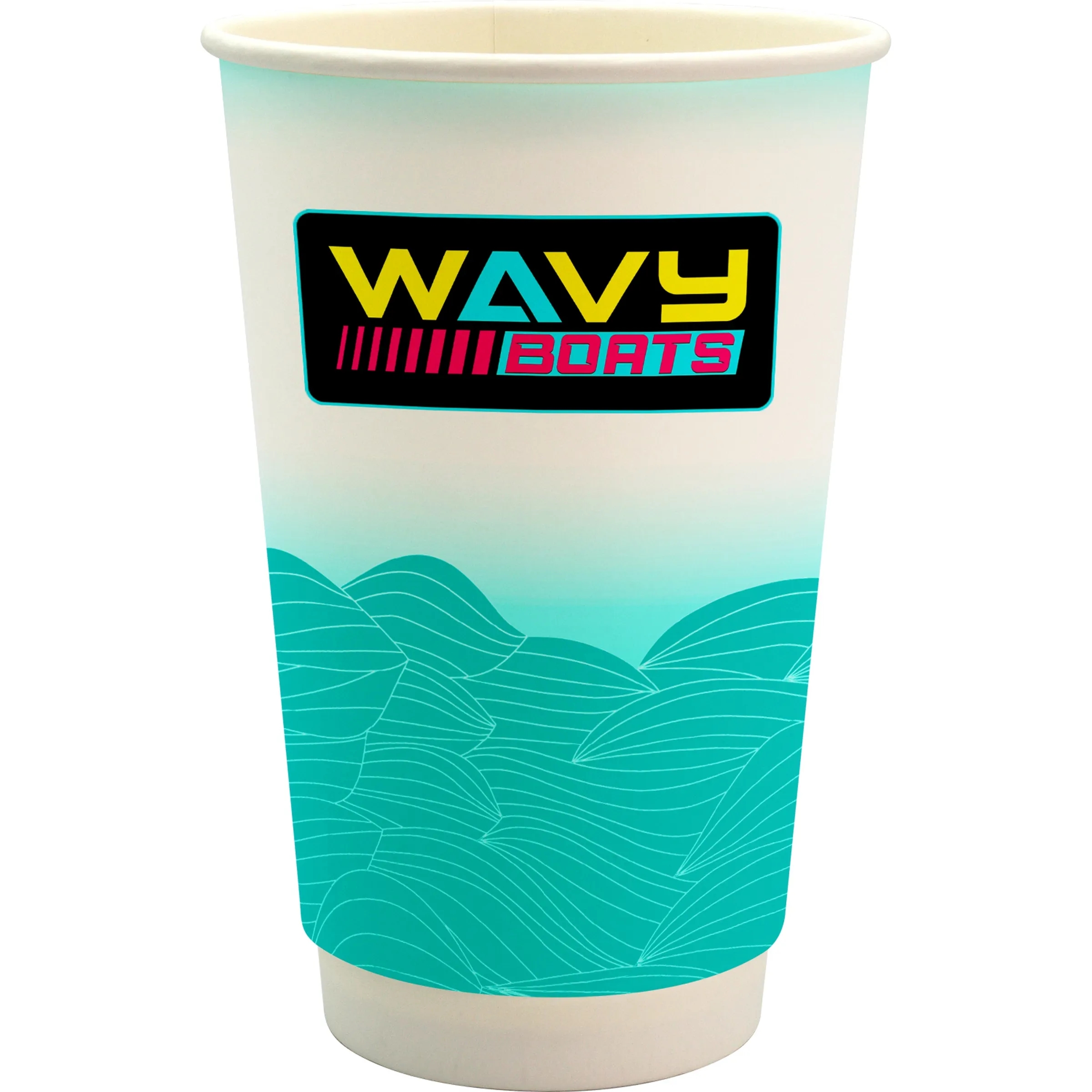 16 oz. Full Color Turbulent Waves Cube Paper Cup 9