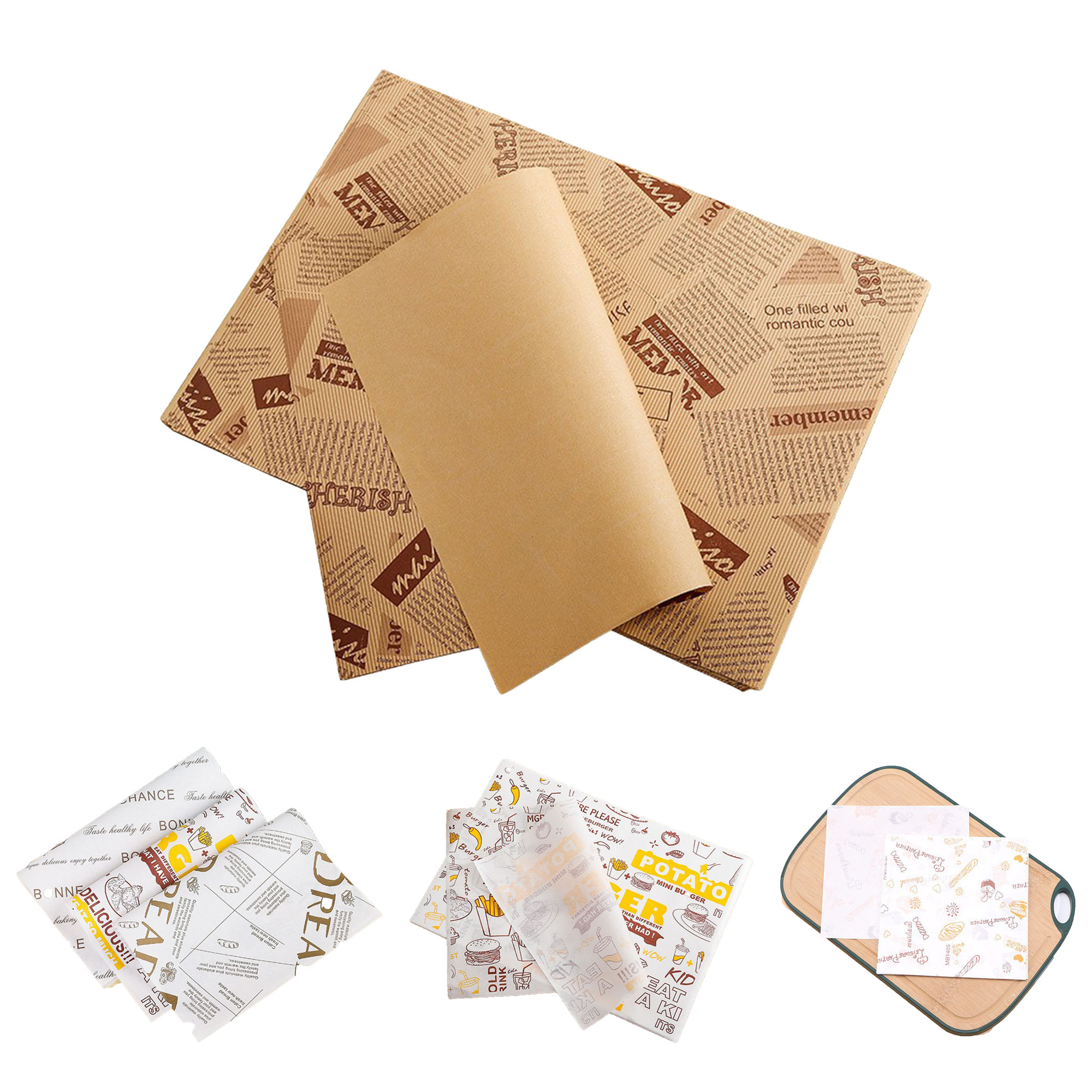 10 inches Custom Food Wrap Paper MOQ 100 PCS 3