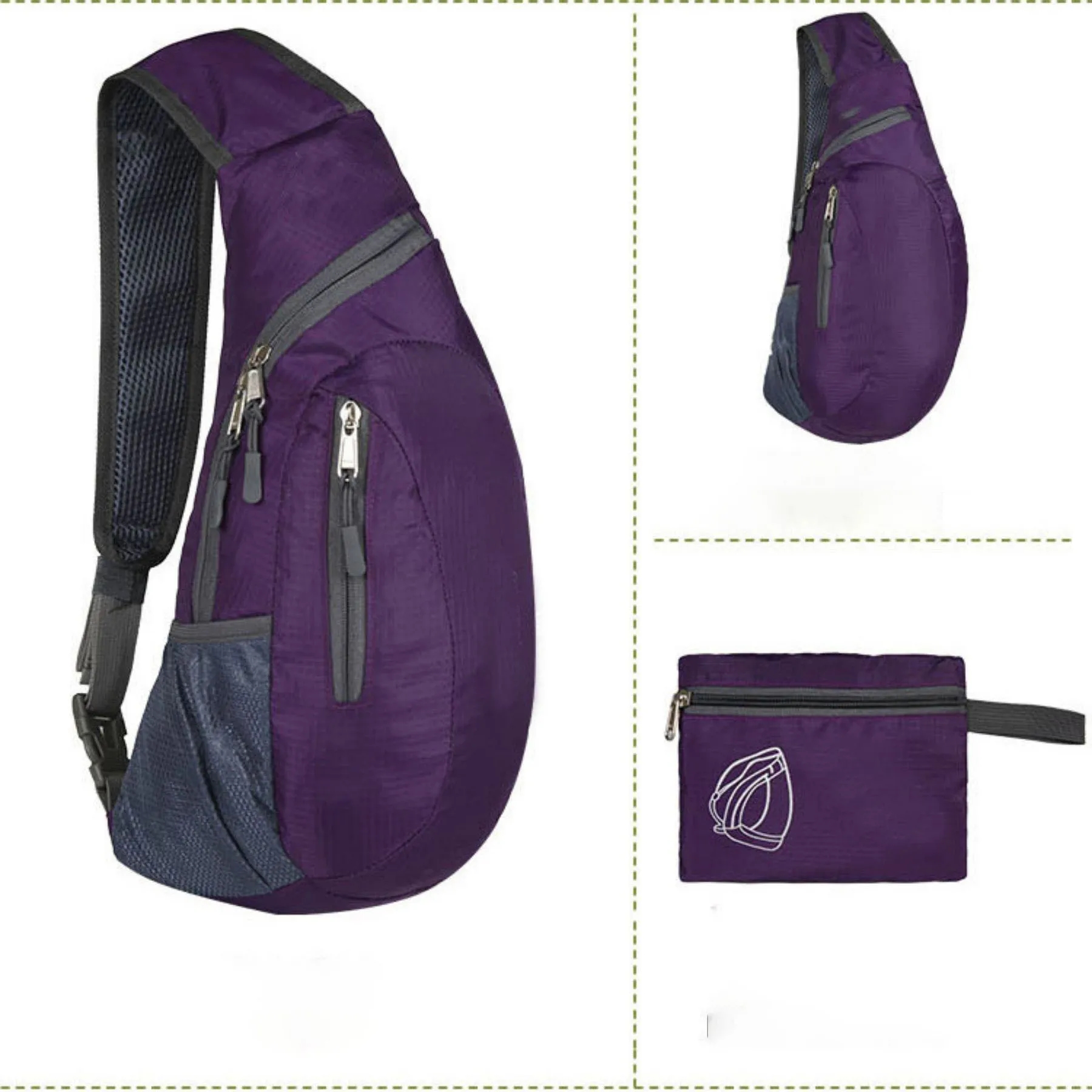 Collapsible One-shoulder Cross-body Outdoor Sports Backpack 9