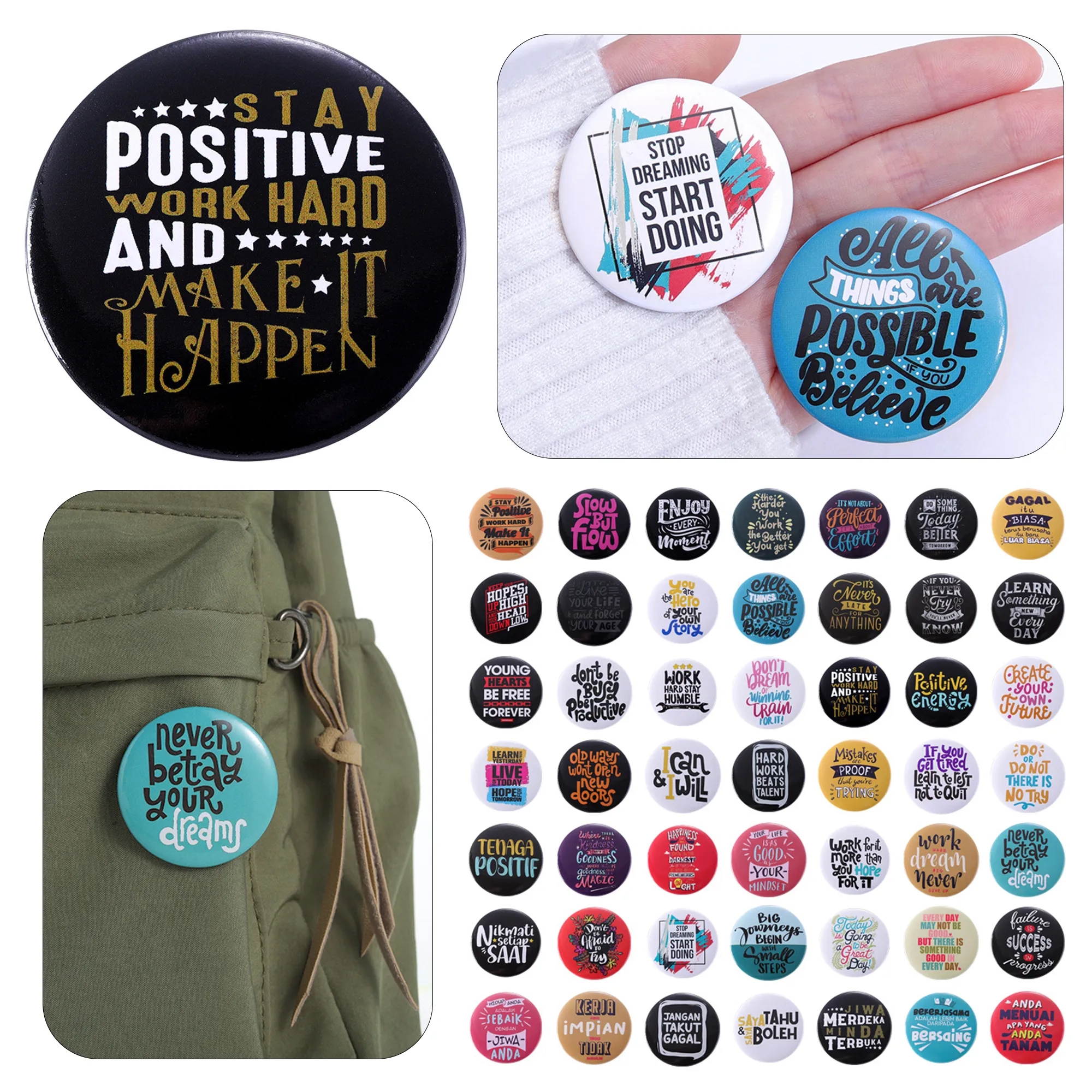 Customizable Round Cartoon Brooch 5