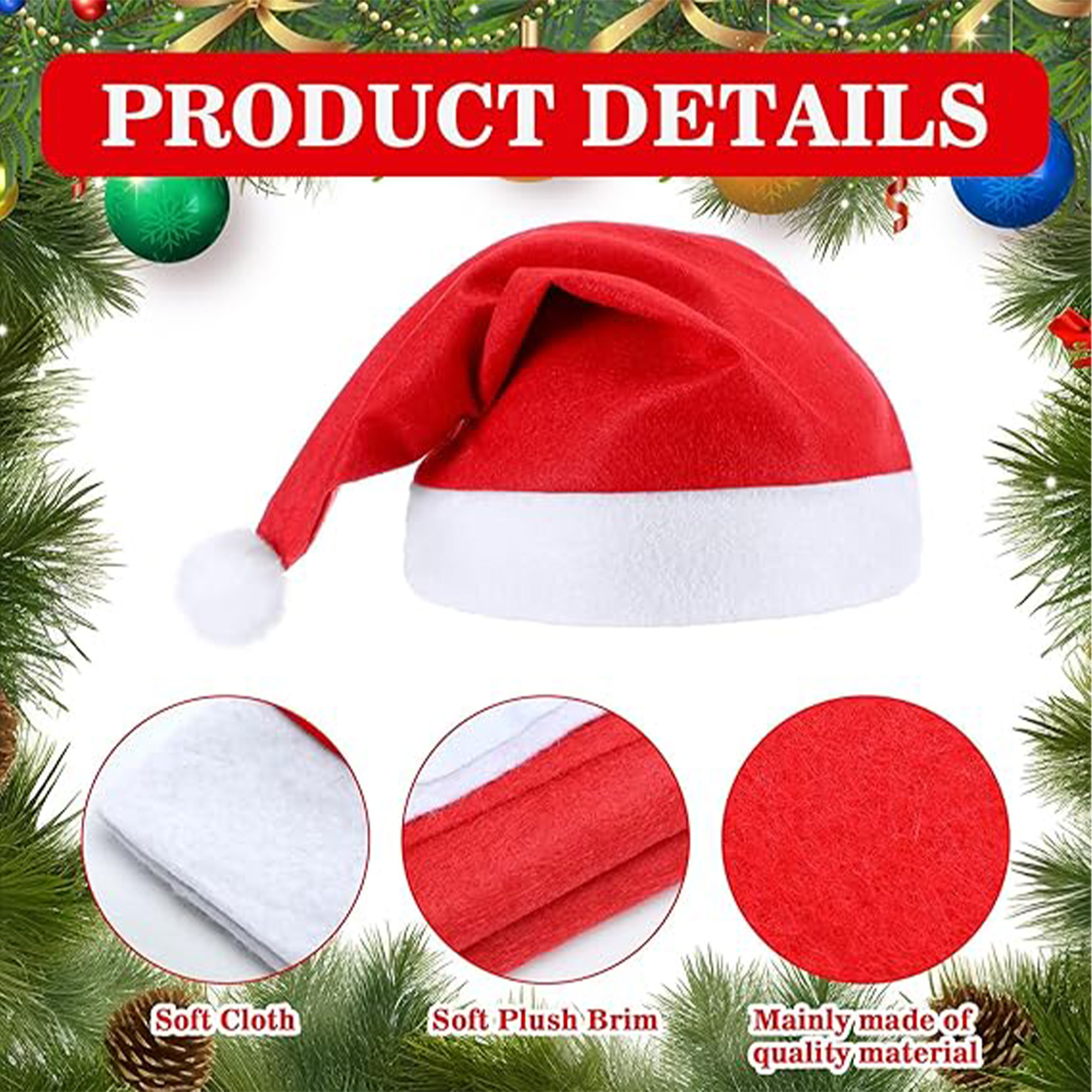 MOQ 30 Short Felt Christmas Hat 2