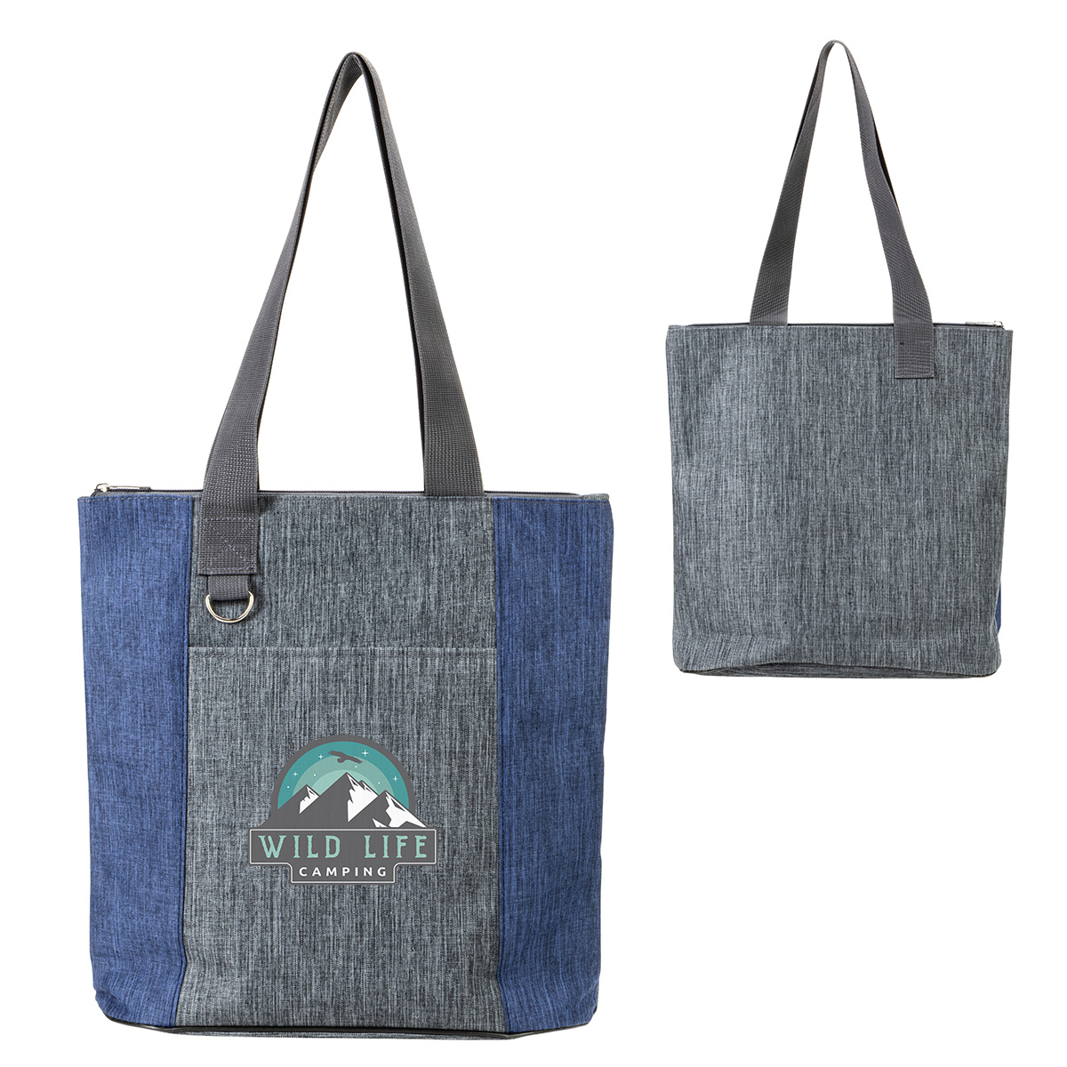 Kenmore Heathered Polyester Event Tote, custom tote bag with logo imprint 12