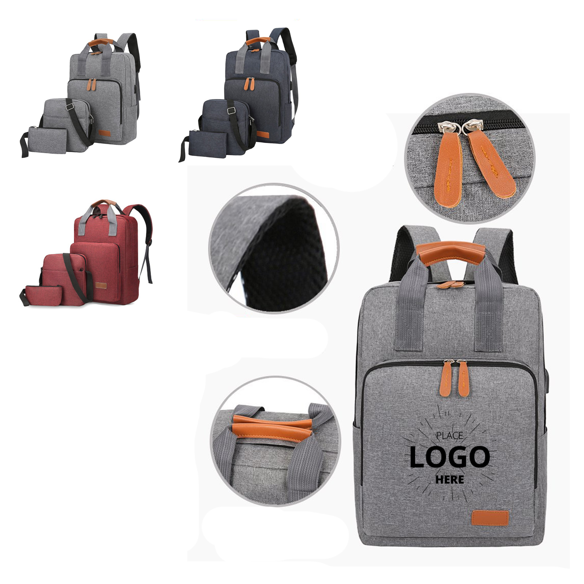 Three Pieces Computer Backpack 2