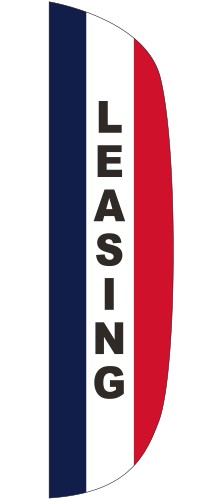 "LEASING" 3' x 12' Message Flutter Flag 1