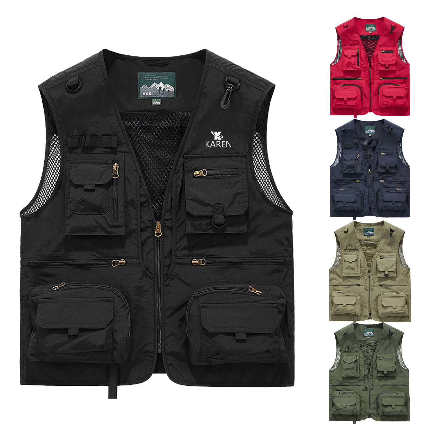 Men's Solid Sleeveless Jacket W/ Multi Pocket 2