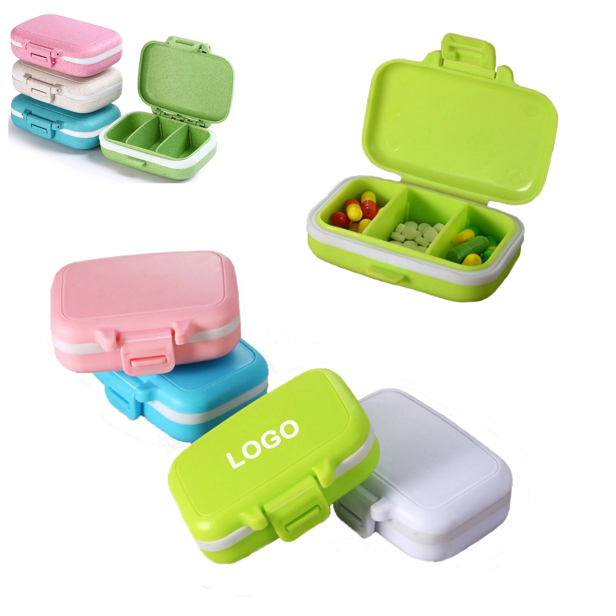 3 Removable Compartments Pill Box